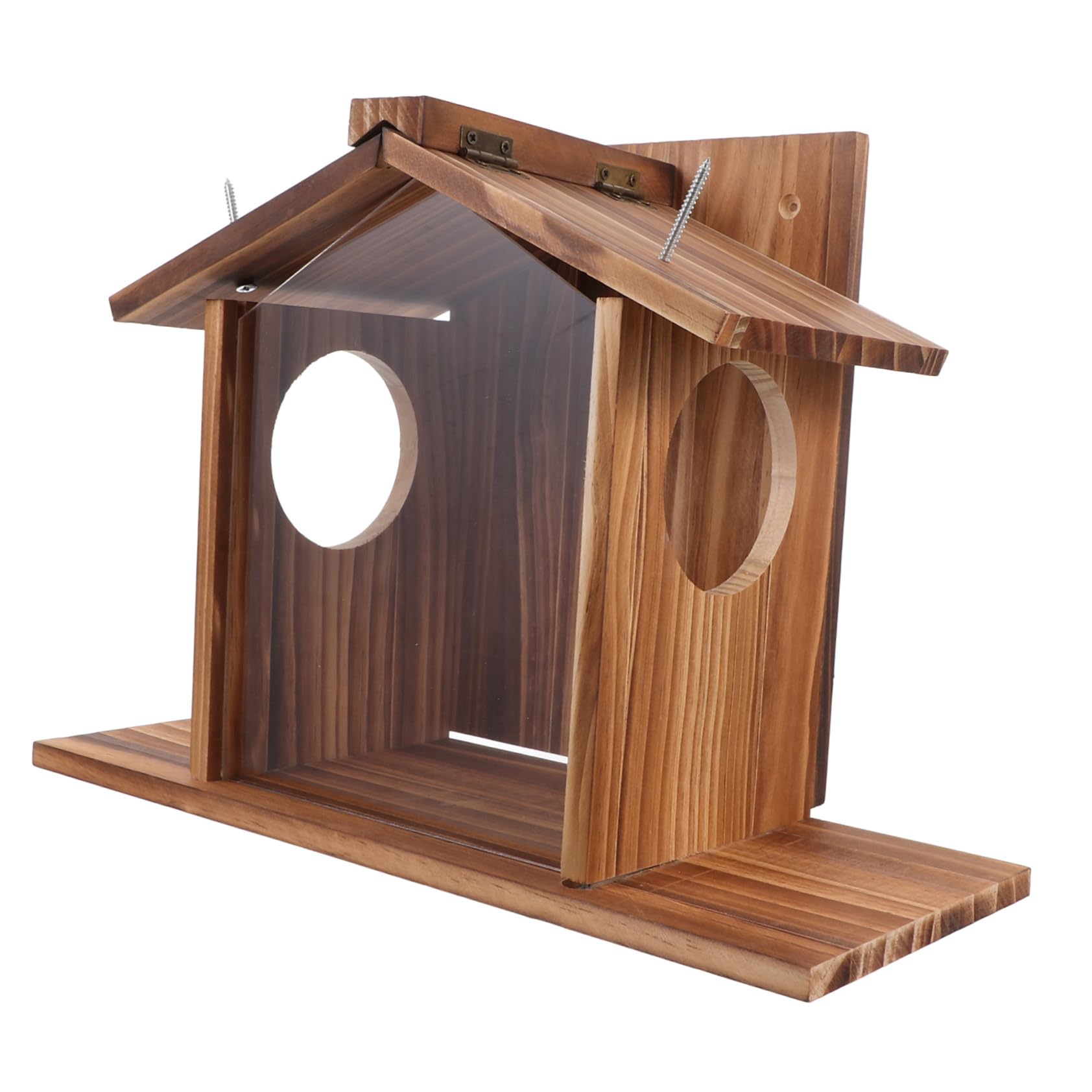 SHINEOFI Holz Eichhörnchenfutterhaus zur Wandmontage für Garten und Hof mit Aufbewahrung und Anlock Funktion für Eichhörnchen im Freien