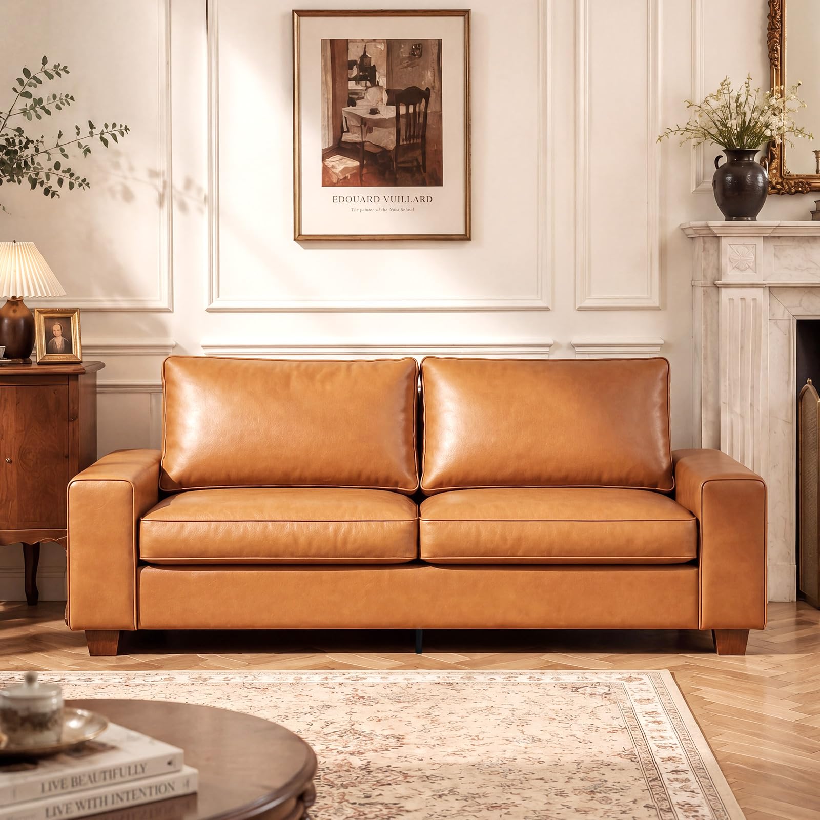 COUCHOICE Modern Faux Leather Loveseat