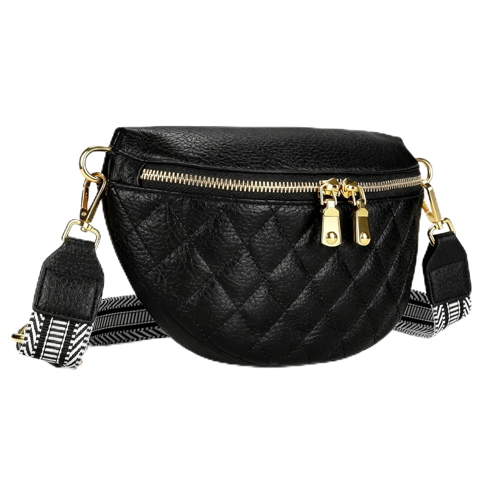 FANNOS Belt Bag for Women,Fanny Packs for Women,Anti Theft Fanny Pack, Black