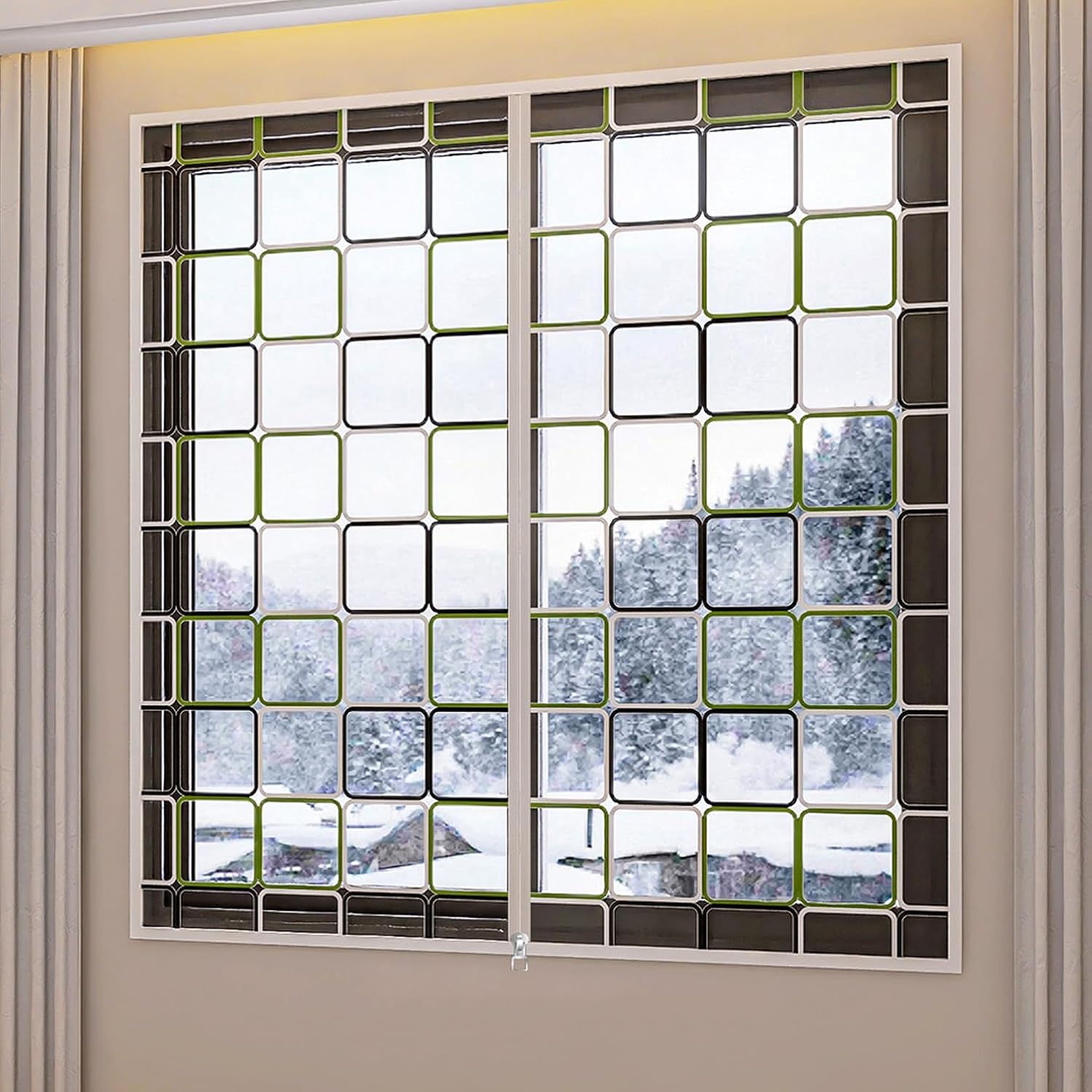 Weatherproofing Window Insulation Kits,Anti-Tearing EVA Translucent Window Film,Winter Stop Draft Keep Cold Out Window Cover Thermal Protective Curtain,with Zip,Width x Height (47 x 59in)