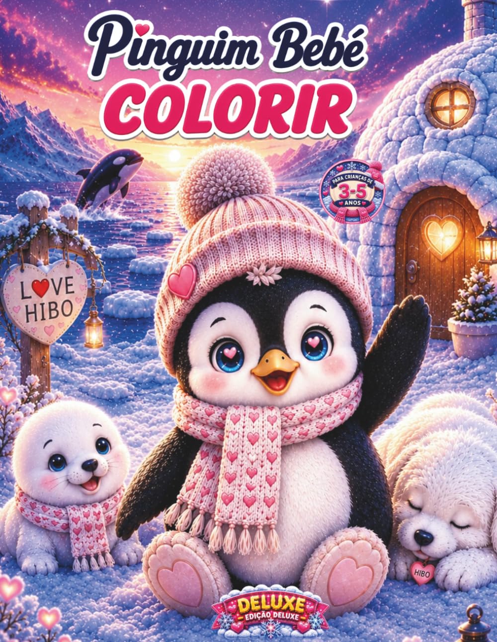 PINGUIM BEBÉ LIVRO PARA COLORIR: Adoráveis Amigos de Inverno
