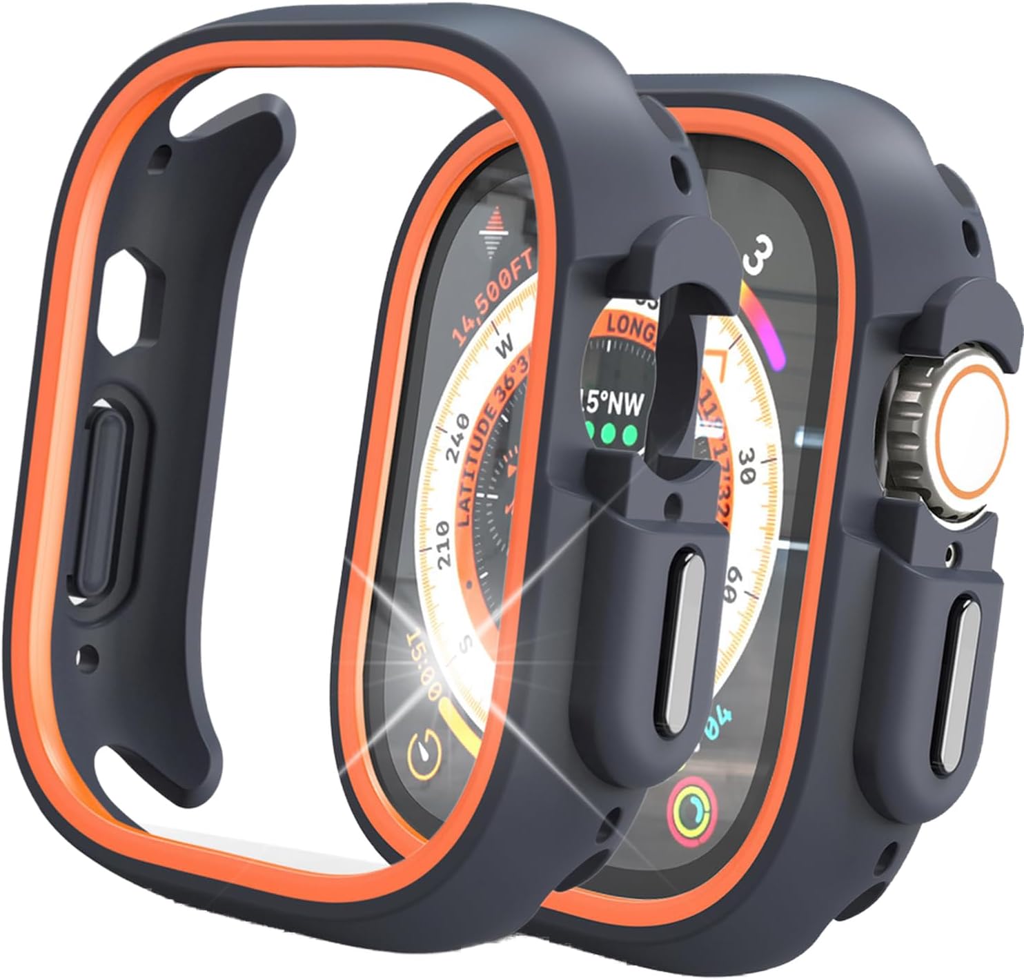 Matte Bumper Fit for Apple Watch Ultra 3 49mm Case for iWatch Ultra 3/2/1, Heavy-Duty Protective Bumper Minimalist Style Anti-Fingerprint Watch Cover for iWatch 49mm Bands Accessories - Orange
