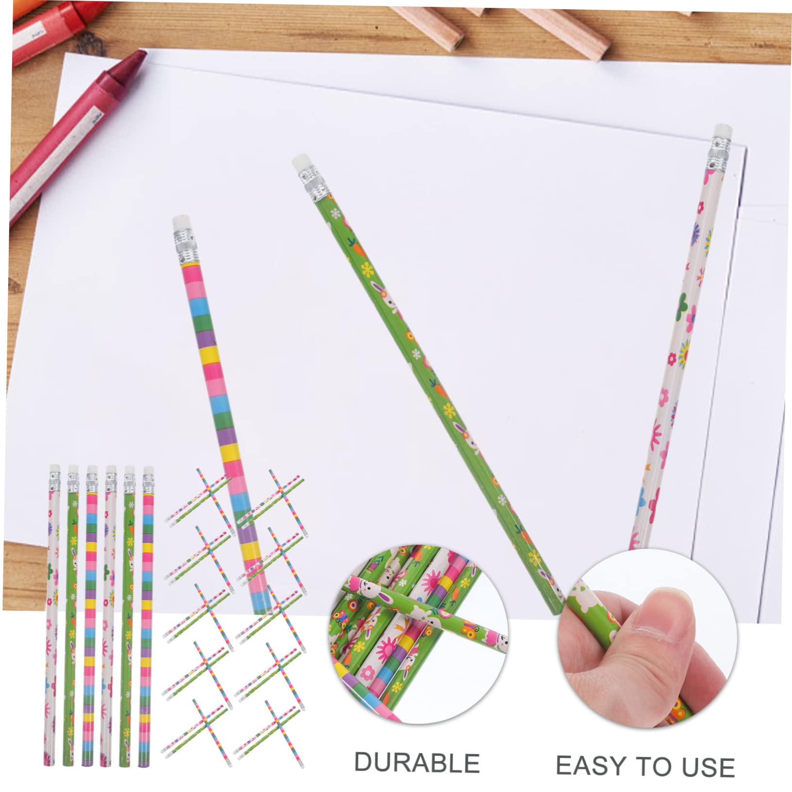 STOBOK 200stücke Hb Bleistifte Im Ostermotiv Kreative Schreibutensilien Für Mädchen Und Schüler Als Partygeschenk Für Schulbedarf Radierer Zufällige Designs