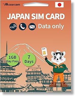 Japan SIM Card – Prepaid Data Plans | 1GB Daily,7 Days | High-Speed 4/5G LTE | No Daily Restrictions | Perfect for Tourists & Business Travelers