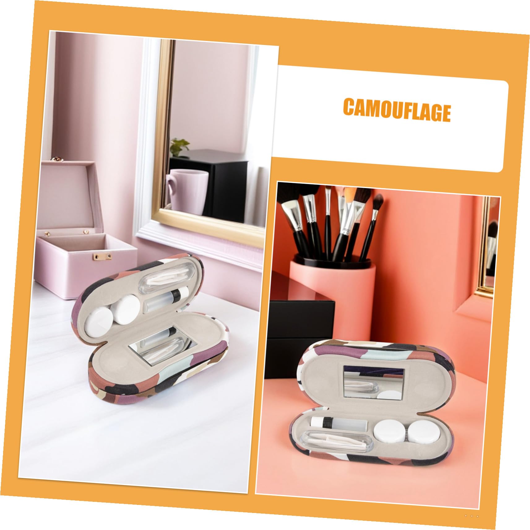 COLLBATH 2 Sätze Doppeltes Brillenetui Set Hardcase mit Separaten Fächern für Sonnenbrillen und Kontaktlinsen Handgefertigt Robust Tragbar Schnelles Öffnen für Reise und Alltag für Damen