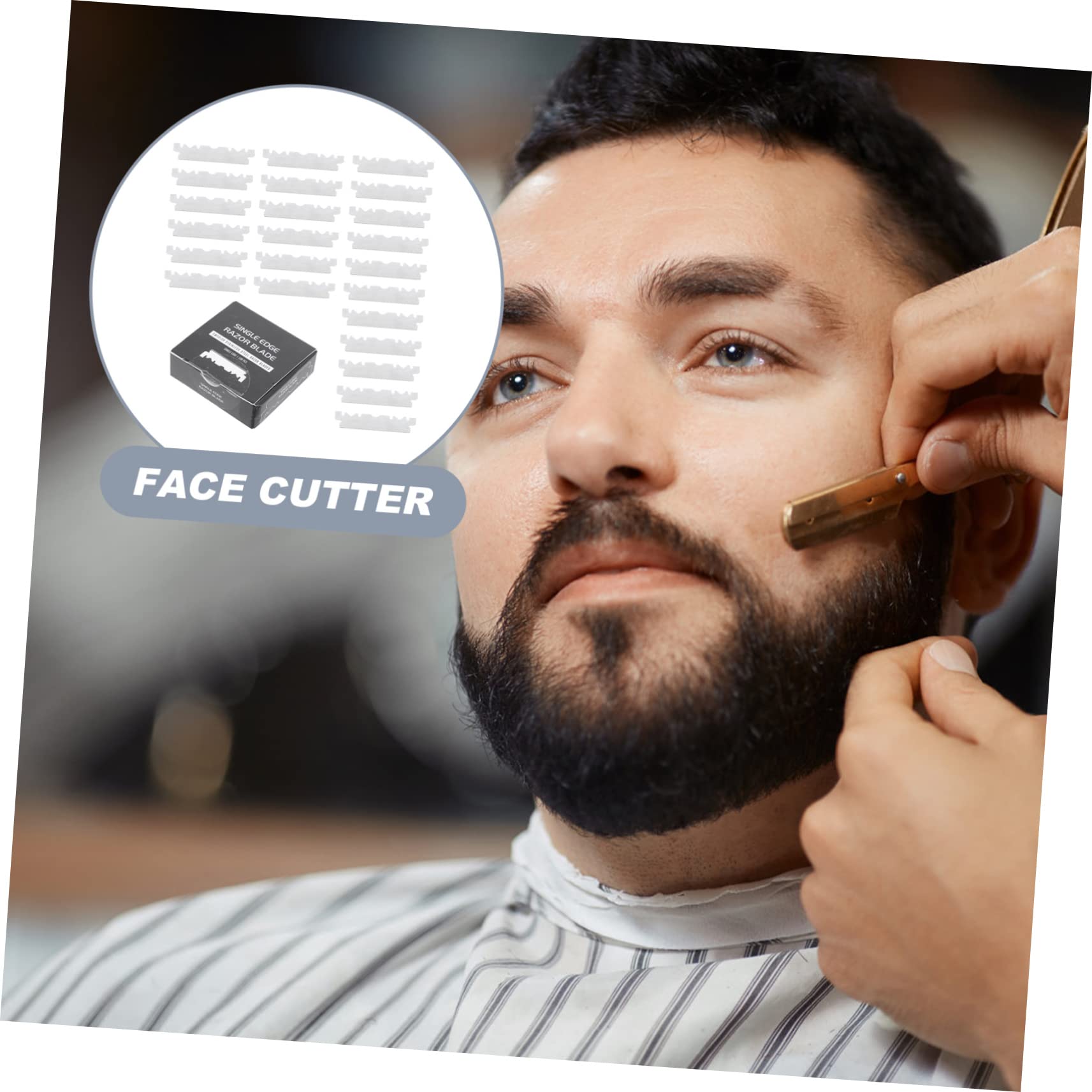 5 Sätze Rasierklinge Gesicht Rasieren Rasierapparat Barbier Einzel Rasierer Rasierhobel Rasierrasierung Rasiermessermänner Rostfreier Stahl Silber 100 Stück * 5