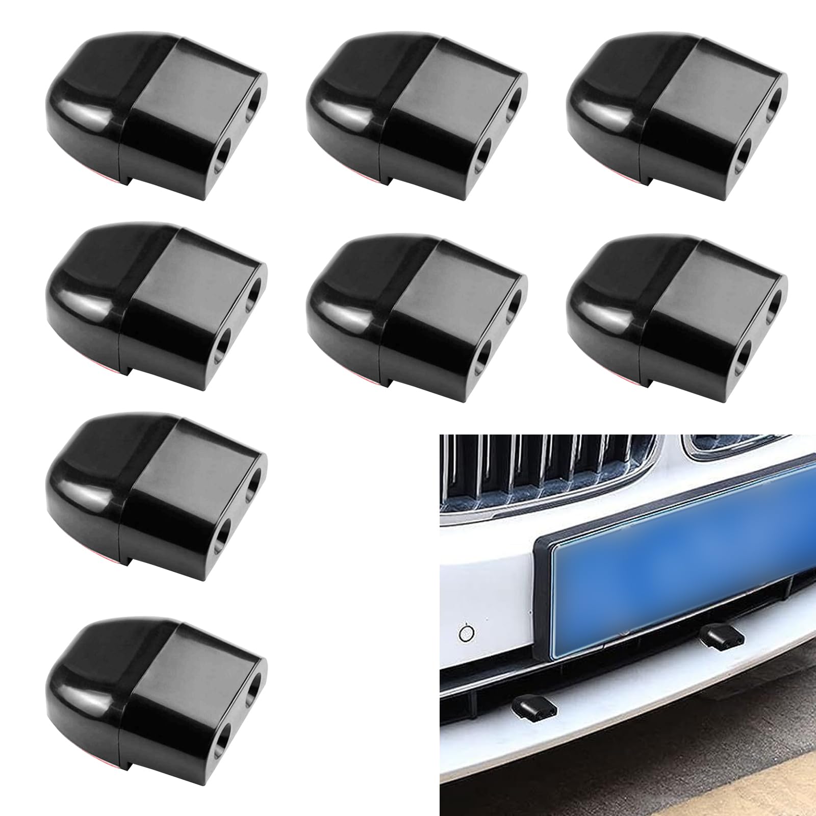 Hawyet8 PCS Car Dual Hole Deer Repeller, 1.96" x 0.78" x 1.57" Self-Adhesive ABS Waterproof Dual Horn Deer Whistle, Universal Safety Auxiliary Accessory, Compatible with Most Car Models (Black)