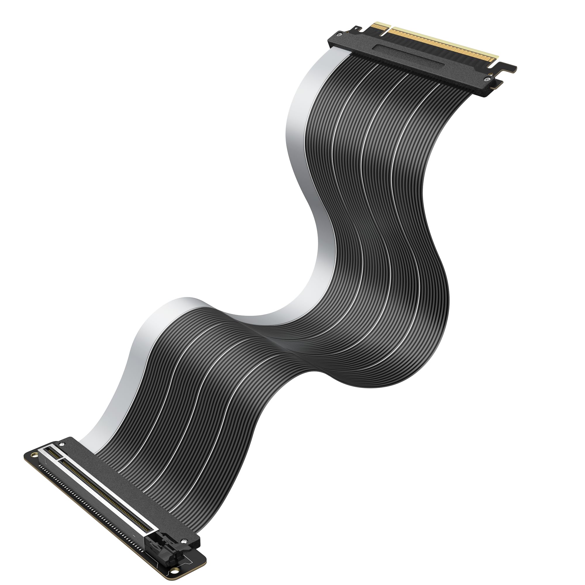ULT-WIIQ Cavo riser 5.0 Gen 5 x16, cavo di prolunga GPU ultra flessibile da 128 GB/s per RTX 5090/5080 RX 9070, supporto verticale schermato per GPU per custodia ITX Mid Full Tower, 180° rettilineo-50