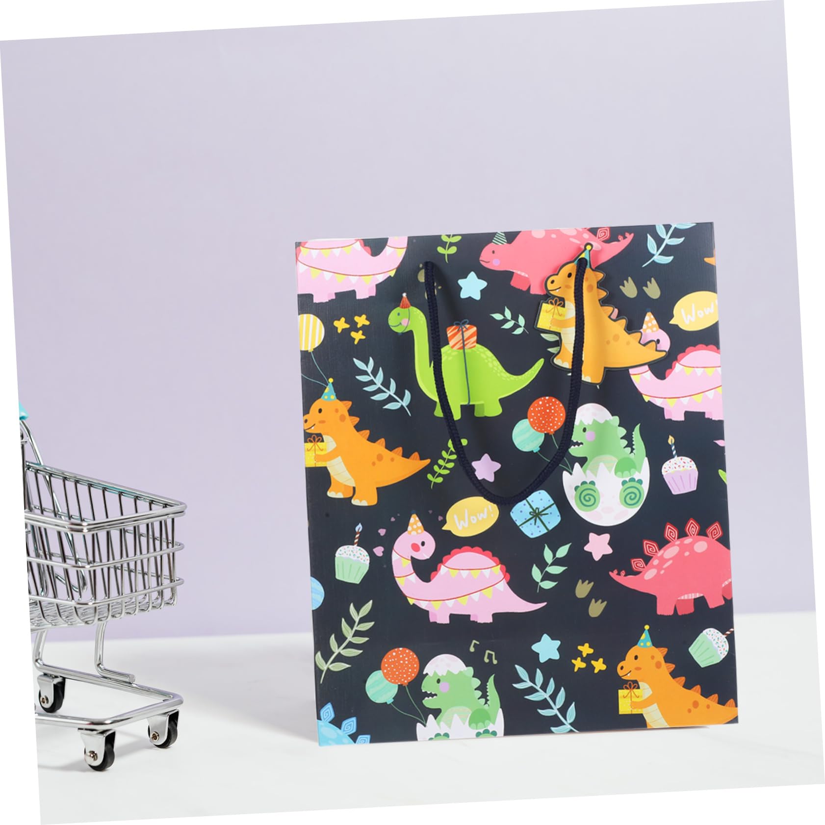 SOLUSTRE 12 Stück Dinosaurier Partytüten aus Papier mit Henkeln Dekorative Geschenktasche mit Cartoon Motiv für Jungen zum Geburtstag