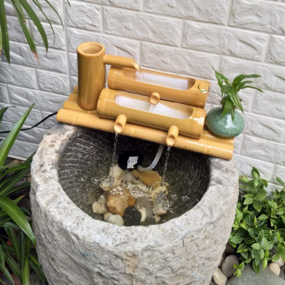 Bamboo Fountain Garden Bamboo Water Feature Fountain Outdoor Japanese Garden Feature Modern Decoration Handmade Sculptures Statues Arts Crafts Wedding Gifts,50cm,Indoor founta