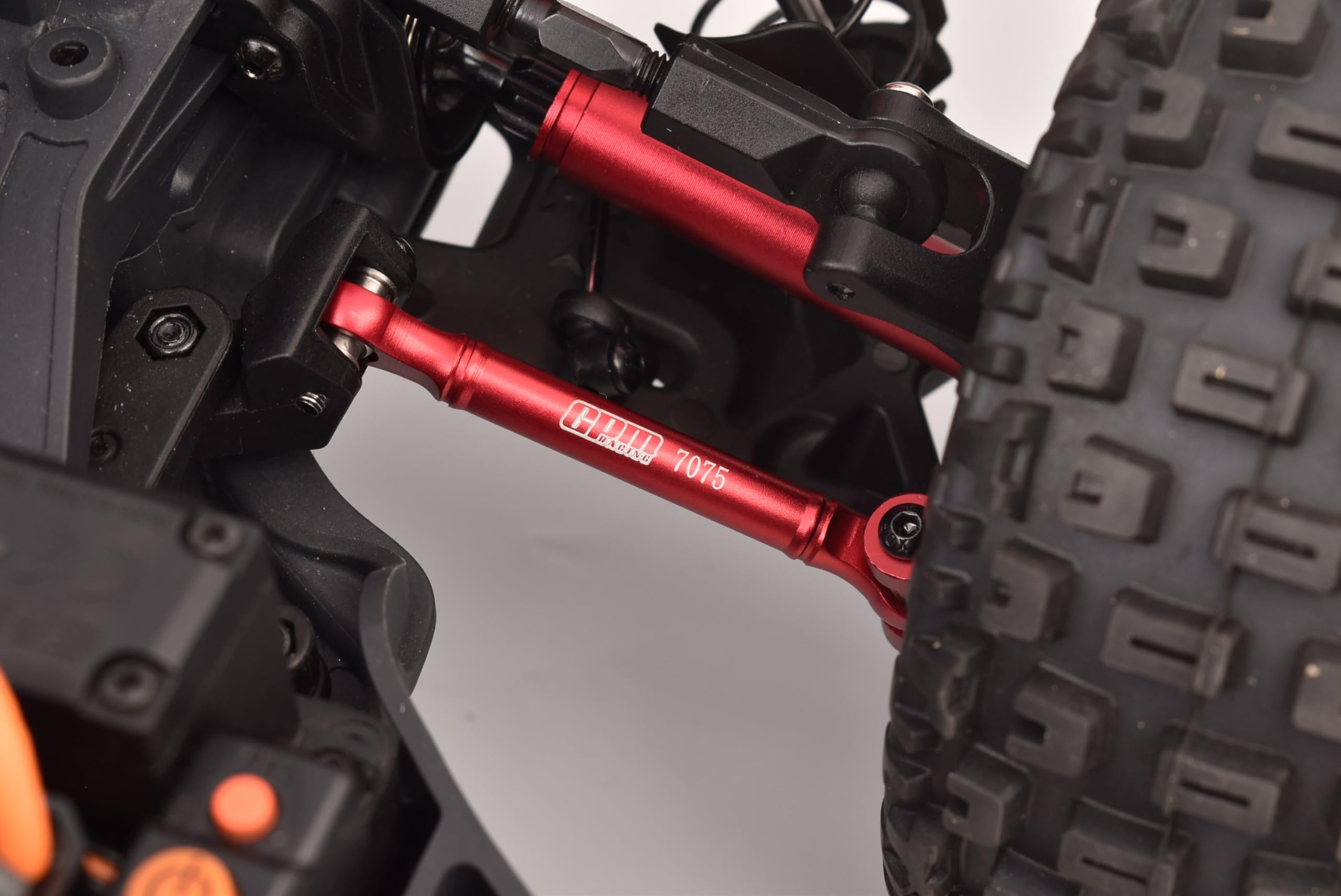 Aluminum 7075 Front Steering Link Rod for Arrma 1/8 4WD Mojave 4X4 4S BLX-ARA4404 Upgrade Parts - Red