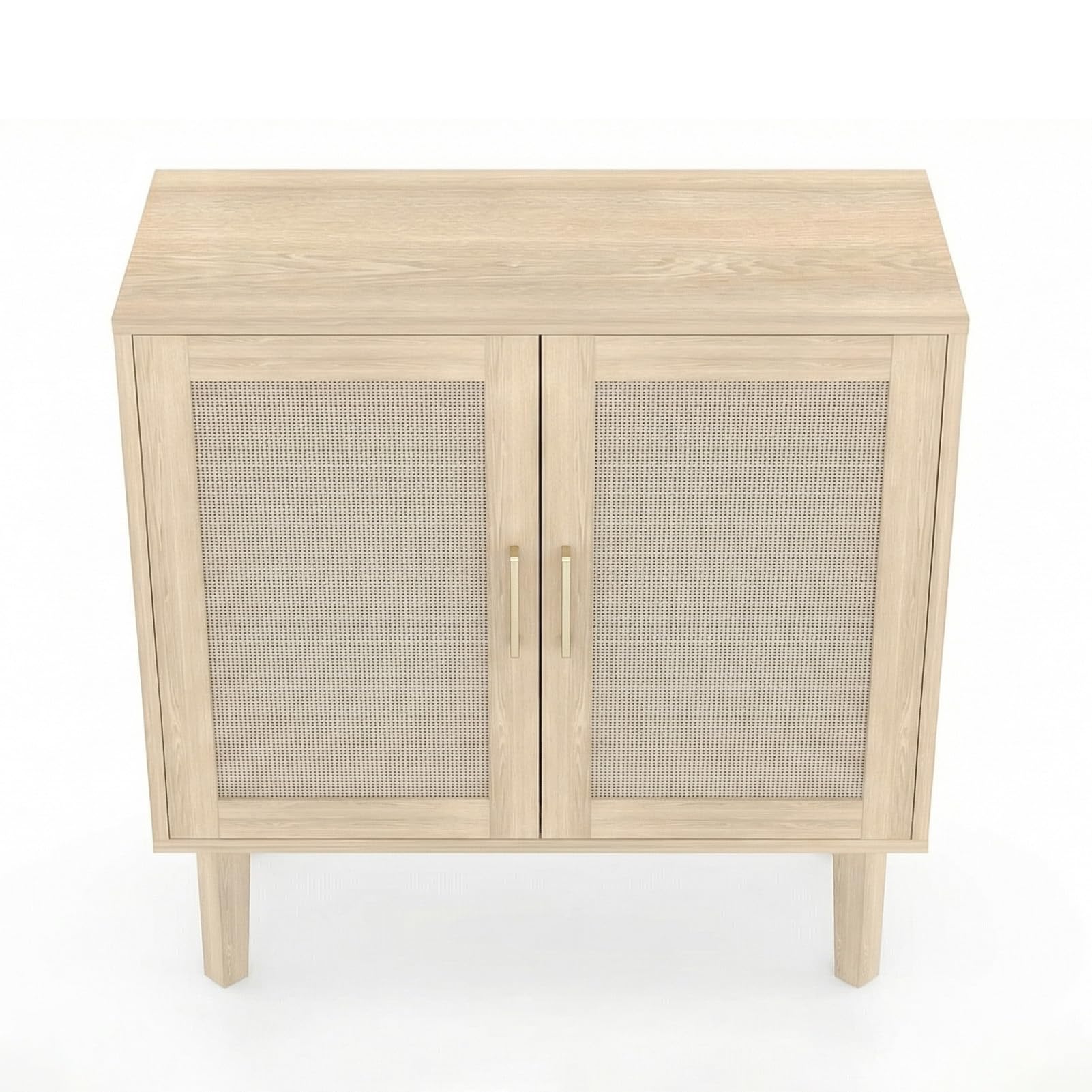 Sxhlseller Bufet z Drzwiami Rattanowymi, Nogi z Litego Drewna (Light Oak)