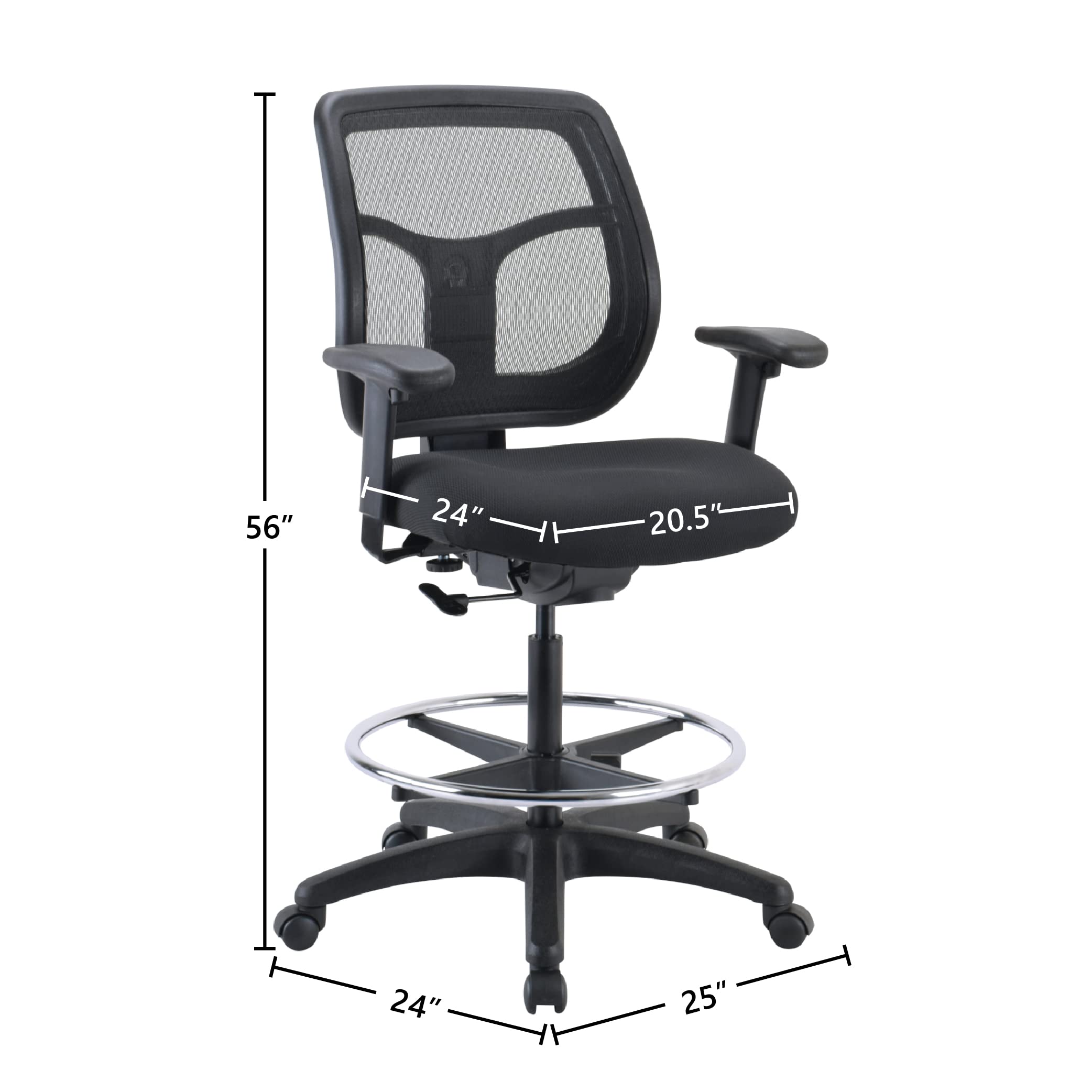Amazon.com : Eurotech Seating Apollo Drafting Stool, Black : Step