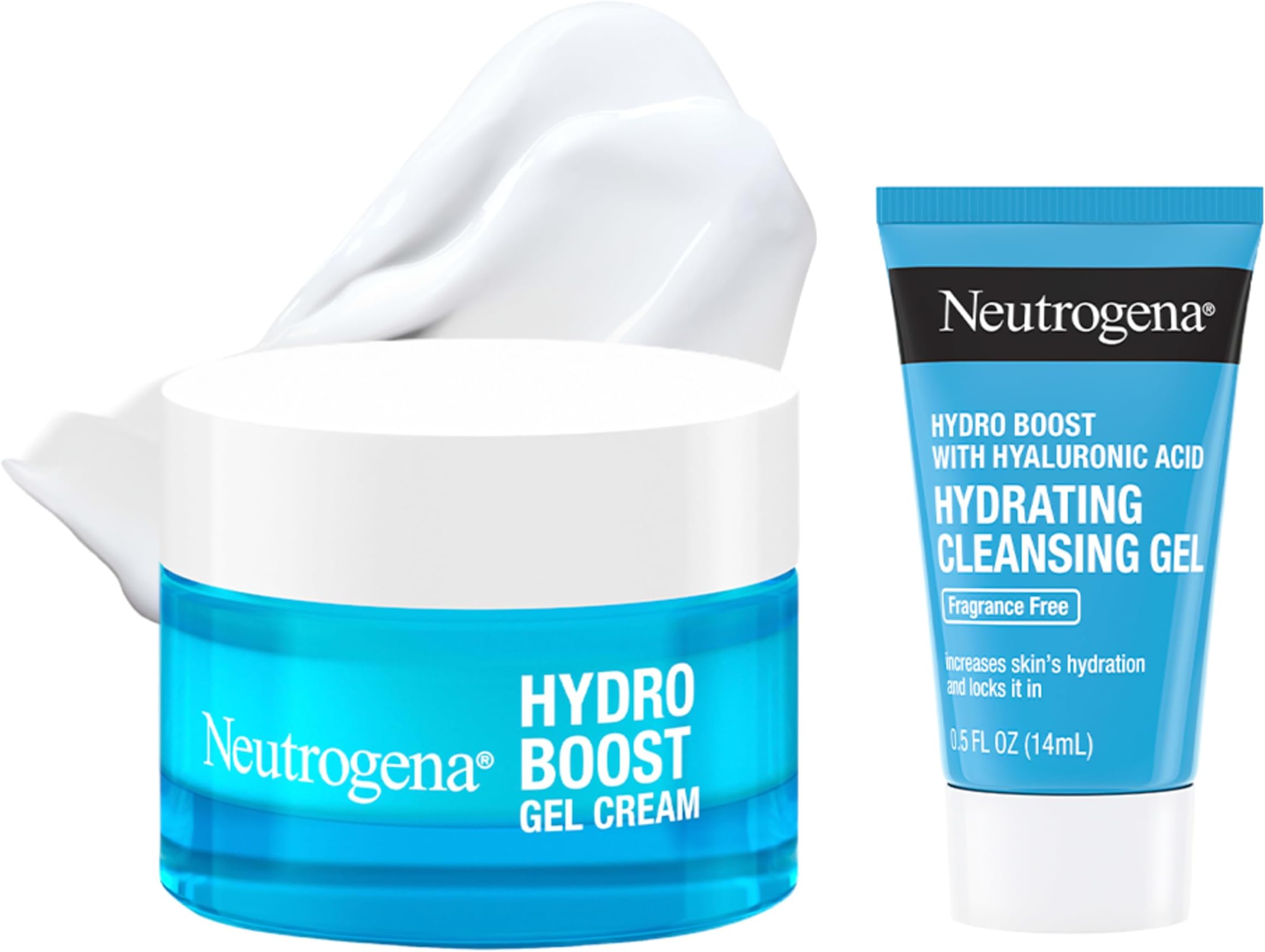 Neutrogena Hydro Boost Hydrating Gel Cream Face Moisturizer, 0.5 fl oz | For Sensitive Skin, Hydrating Gel Cream, Alcohol and Fragrance Free, Hyaluronic Acid, Daily Hydration Routine