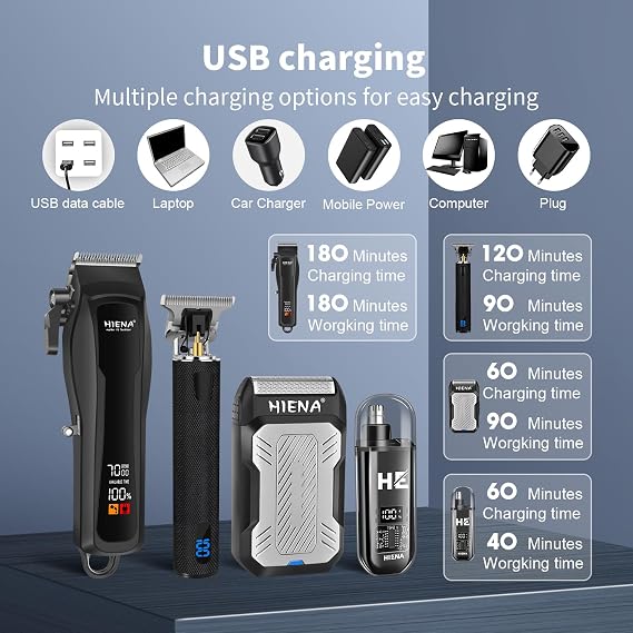 HIENA PRO Hair Clippers Men Barber Kit