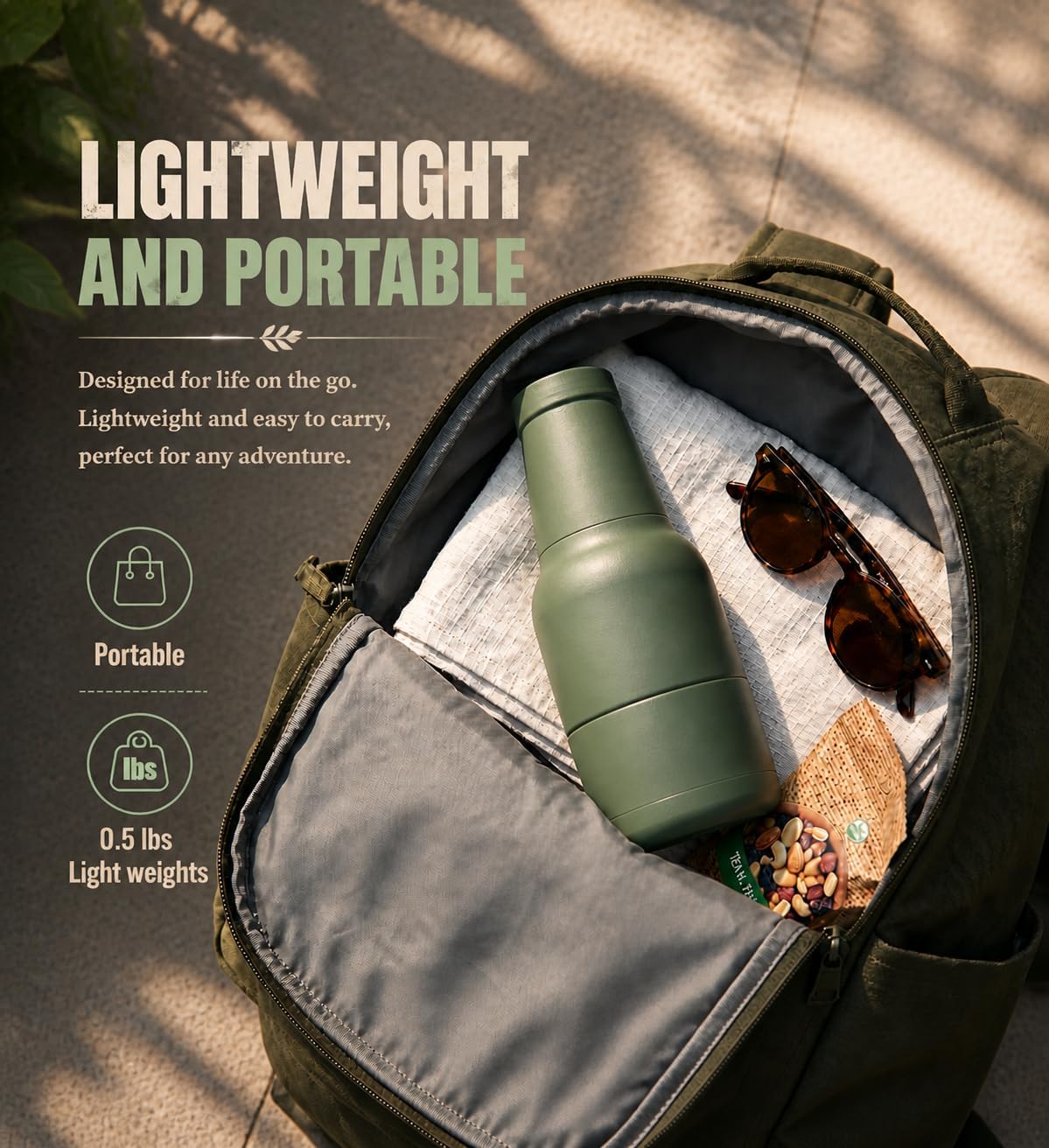 Beer Gift for Men, Lightweight Modelo Beverage Beer Bottle Cooler w/Beer Opener - Double Walled Stainless Steel 12oz. Modelo Beer Bottle Insulator Holder(Sage Green)