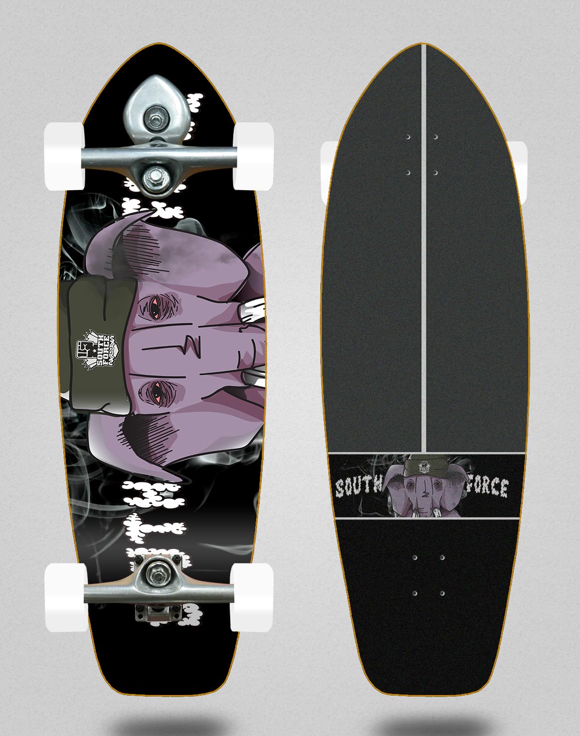 South Force Surfskate Complete with Buri Surf Skate Trucks - Clouds Lopez 31