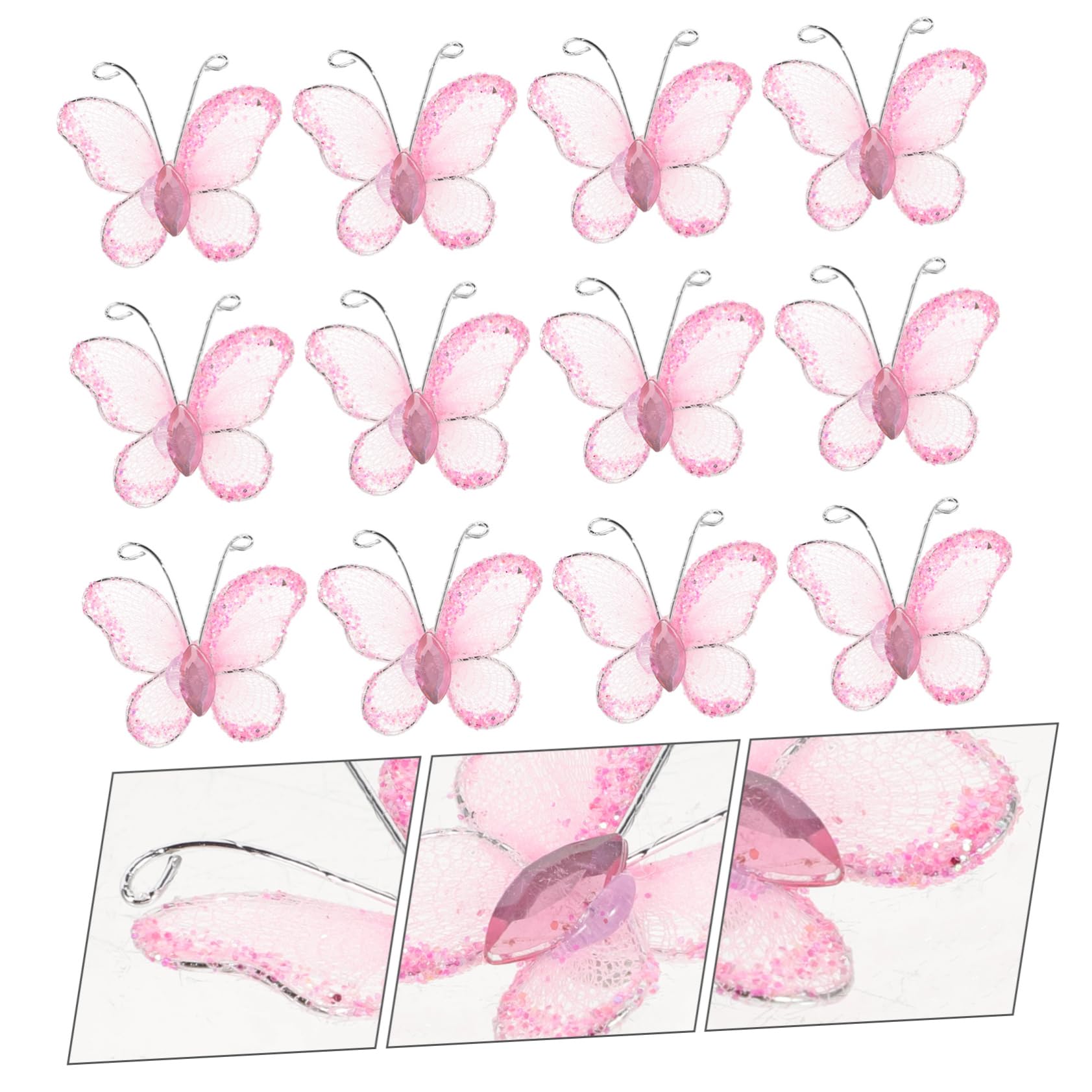 NUOBESTY 500stücke Rosa Schmetterlinge Netzstoff Mit Für Hochzeitsdekoration Party Und Einladungsschmuck Für Feierliche Anlässe