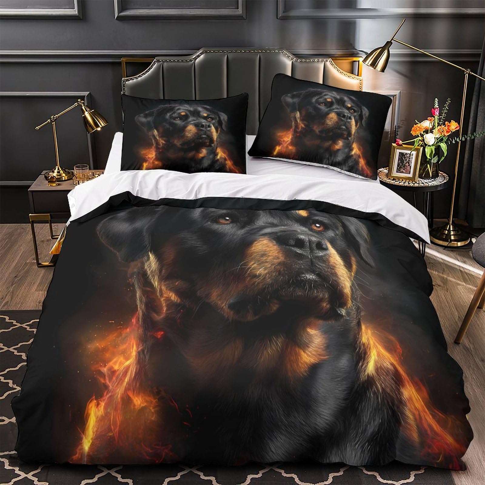 Housse de couette Rottweiler hypoallergique pour stopper les allergies nocturnes