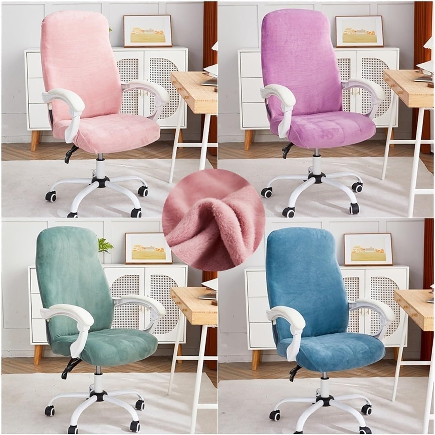 Gaming Chair, Chair Cover Thicken Computer Chair Covers Elastic Desk Seat Slipcovers for Play Gaming Room Chair (Color : A7 Beige, Size : S Chair Cover)