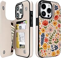 Vista 28 de uCOLOR Funda compatible con iPhone 15 de 6.1 pulgadas con ranura para tarjetero, función atril, doble cierre magnético y bloqueo RFID, funda de 6.1