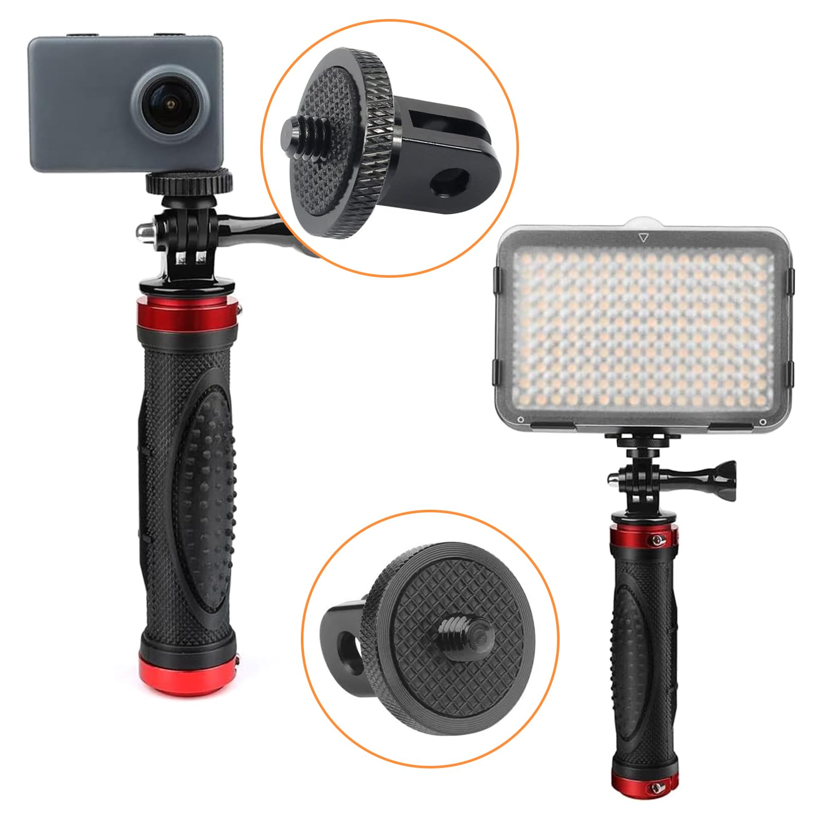 Set Da 2 Adattatori Per Treppiede In Alluminio 1/4”-20 Per Action Cam GoPro, Insta360, Sony, Xiaomi E Altre Fotocamere