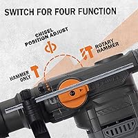 Vista 7 de KSEIBI Taladro de martillo rotatorio de velocidad variable de 1-1/4 pulgadas, martillo de demolición SDS Plus para taladro de hormigón de 13