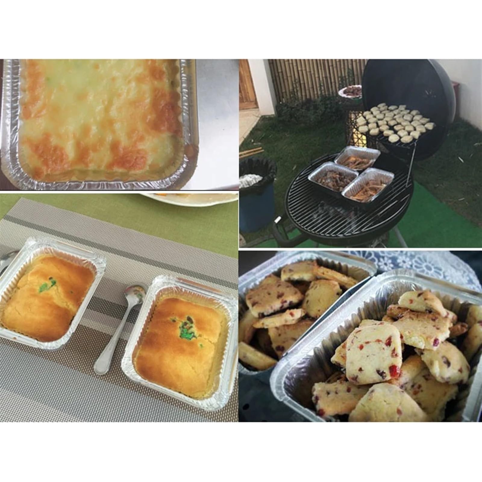 Jednorazowe naczynia kuchenne 50 szt. Taca ociekowa do grilla Folia aluminiowa Smar Grill gotowania Pieczenie(700ML)