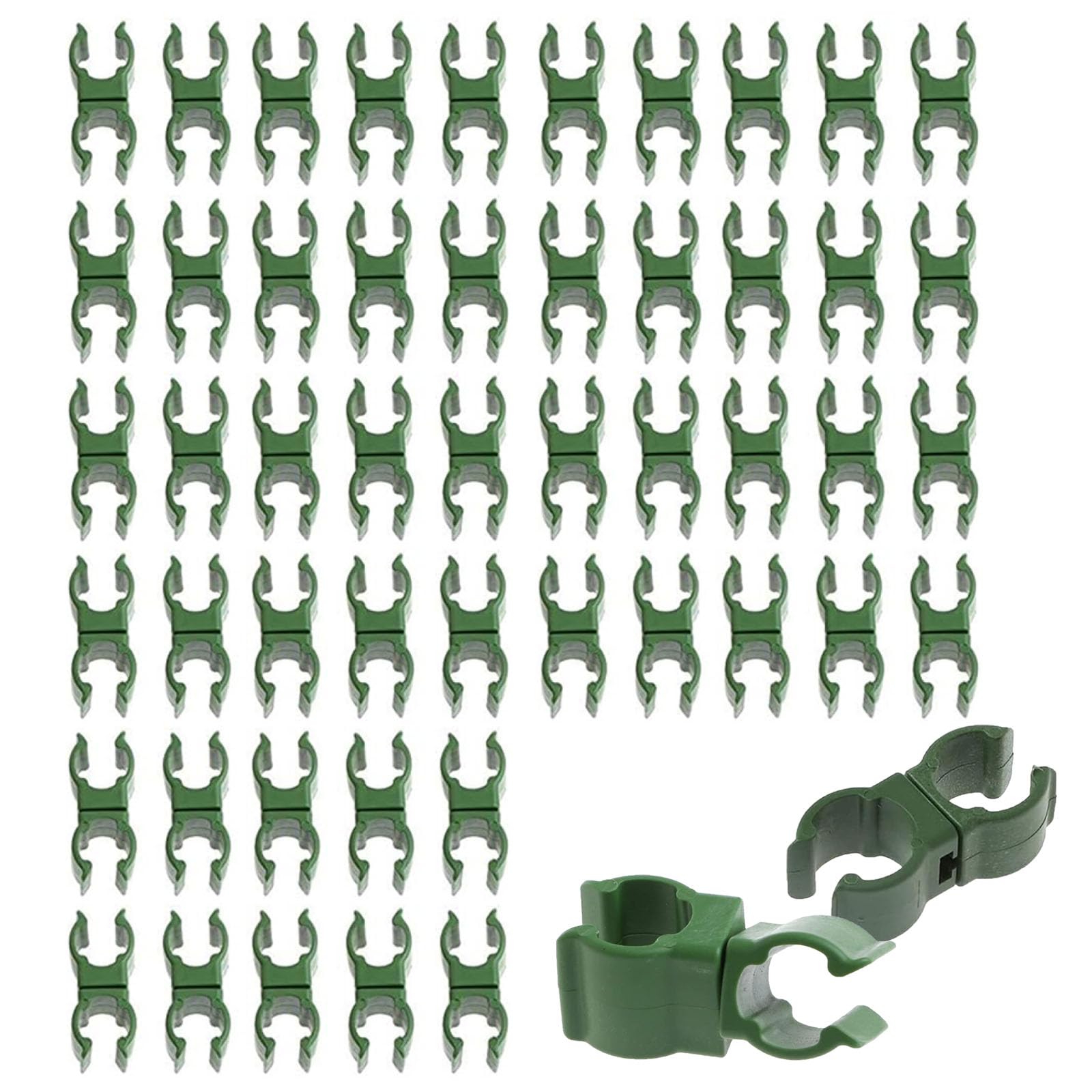 11mm Plant Trellis Connector Clips, Adjustable Climbing Plant Bracket Plastic Cross Buckle Fixing Clamps for Garden, Orchard, Tomato Cage (50 Pack)