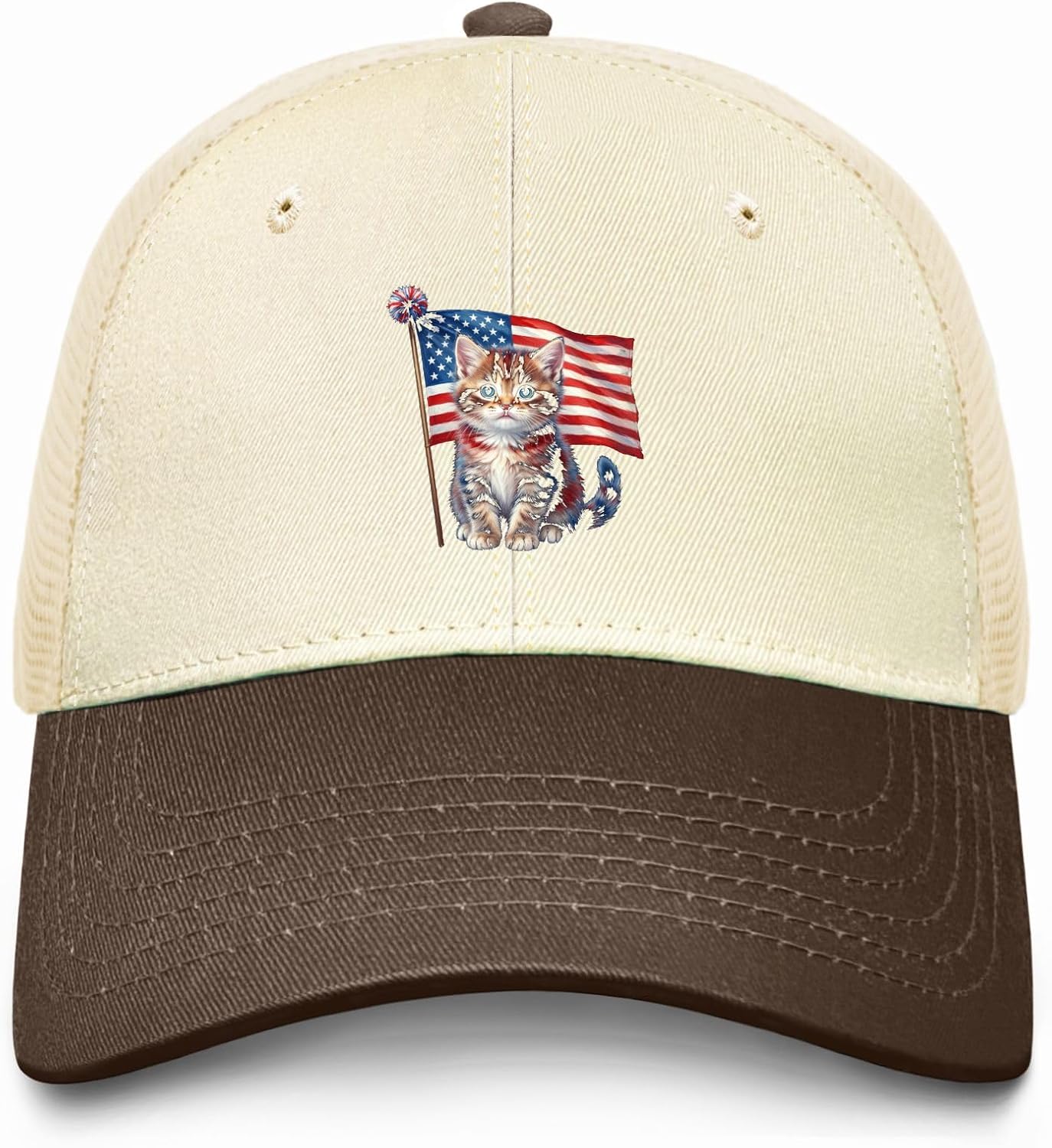 All American Cat Crew Independence Day Cool Hat Women's Unisex Boys Trucker Caps