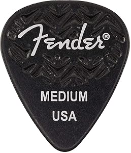 Fender Wavelength Guitar Picks 351 Shape, Black, Medium, 6-Pack