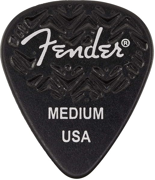 Fender Wavelength Guitar Picks 351 Shape, Black, Medium, 6-Pack