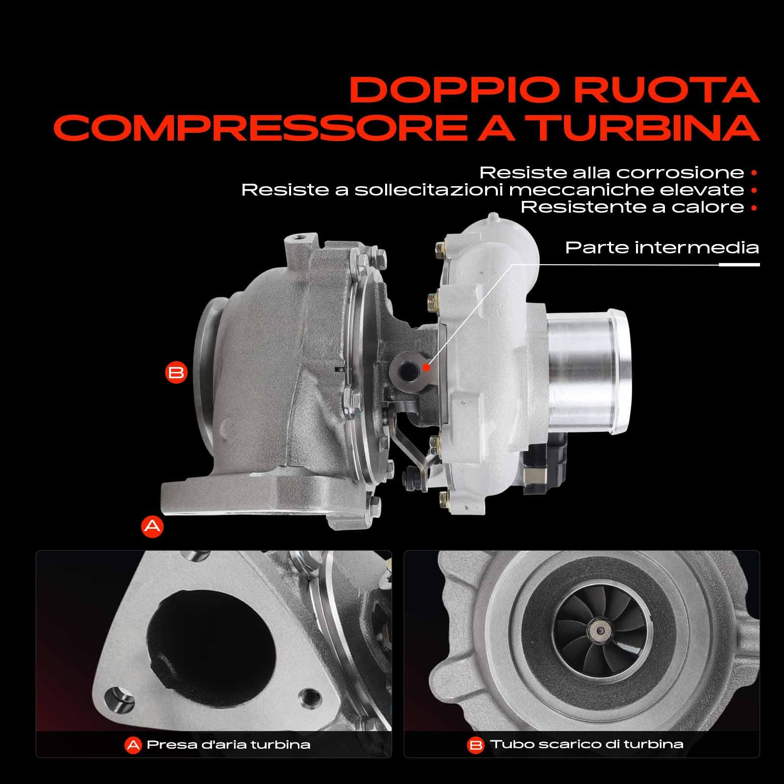 Frankberg Turbocompressore 9802446681 | Compatibile con: Pianale/telaio Jumper, Autobus saltatore, Scatola di collegamento, Pianale/telaio Boxer, Boxer Bus