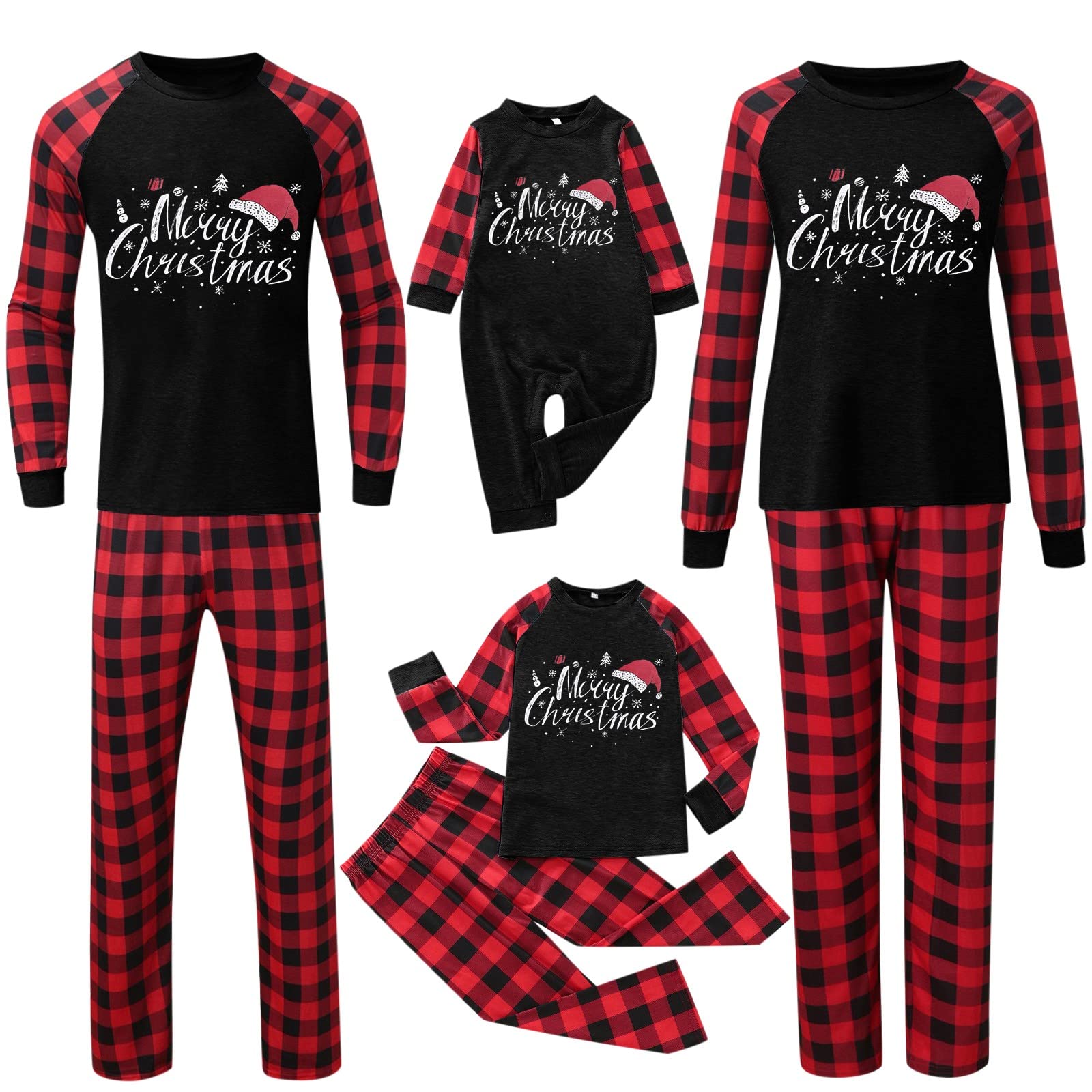 Matching Christmas Couples for Family Xmas Comfy Color Block Matching Sets Mom and Daughter Sets Comfortable Plaid