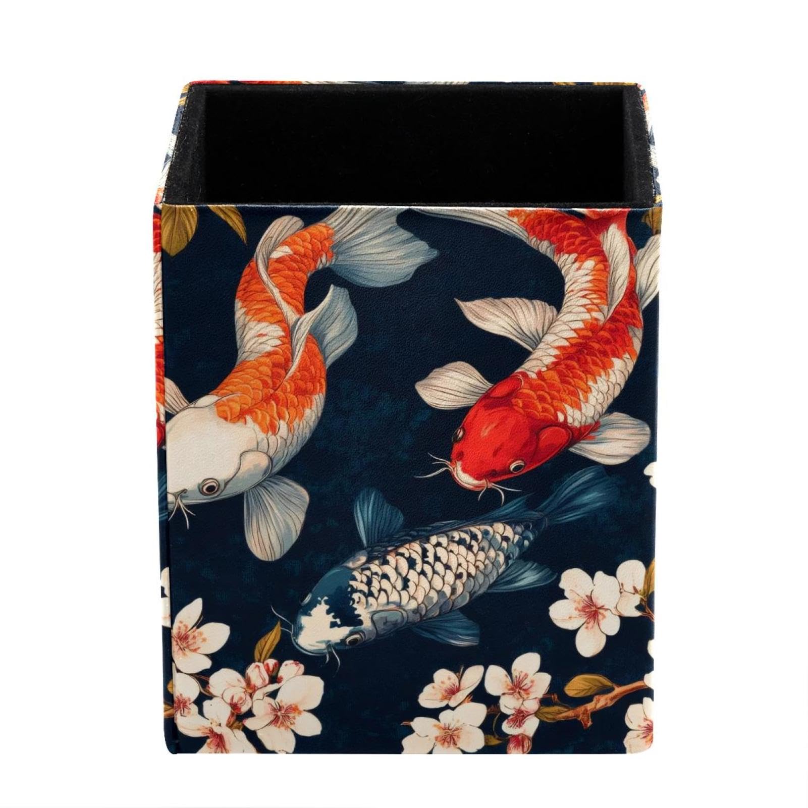 FWJZDSP Pen Pencil Holder for Desk, Koi Fish Desk Pen Organizer Desktop Supplies and Accessories, Pen Cup Pencil Caddy for Office Home Art Supply