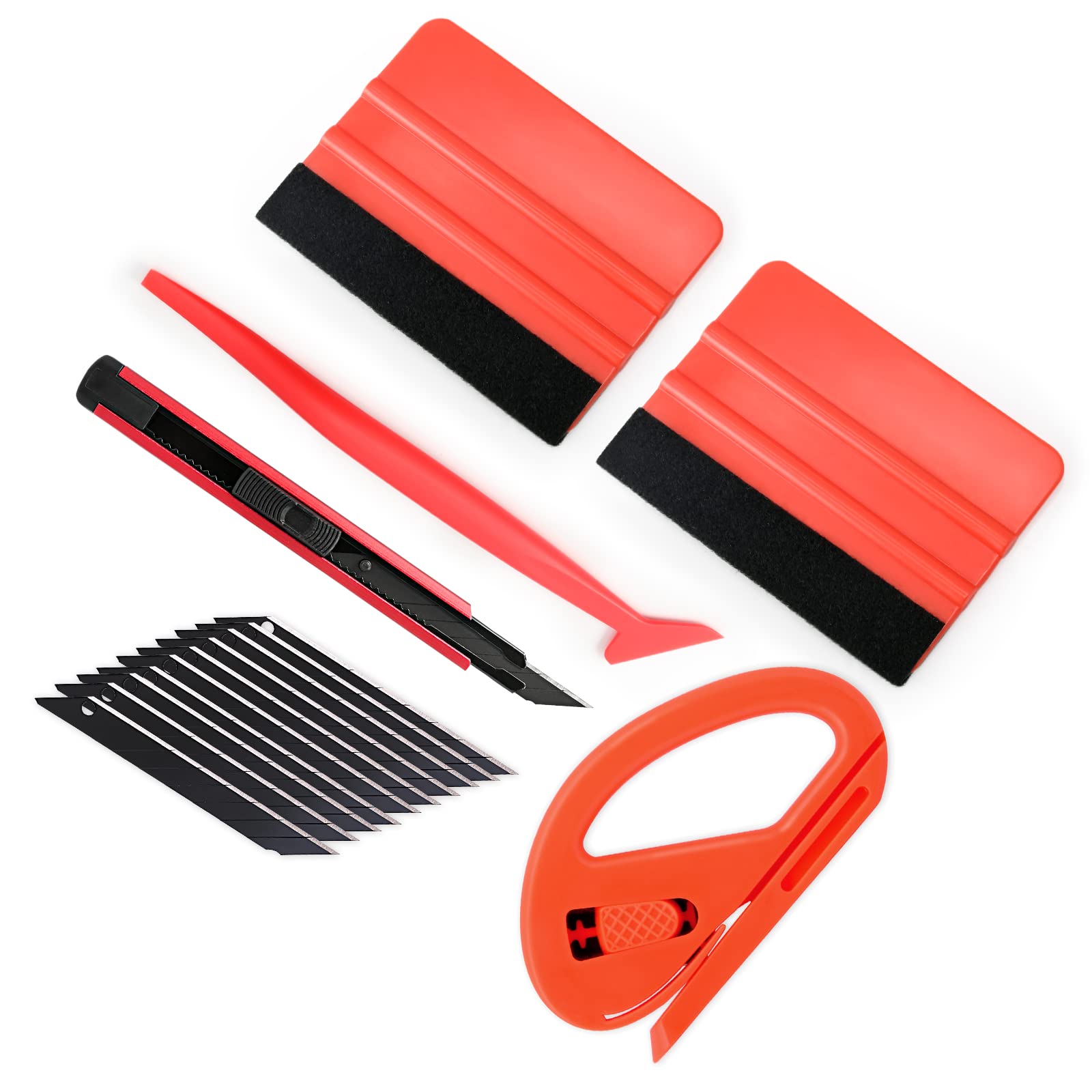 Gomake Vinyl Wrap Tool Kit Car Window Tint Installation Tools Wrapping Kit | Vinyl Wrap Squeegee Tool, 9mm Utility Knife, Film Cutter and Vinyl Tucking Tool Window Tint Kit for Car Wrapping