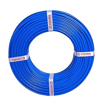 Candes Eco-Friendly Multistrands 2.5sqmm FR PVC Insulated Copper Cable for Domestic & Industrial Connections Electric Wire (10 Meter, Blue)