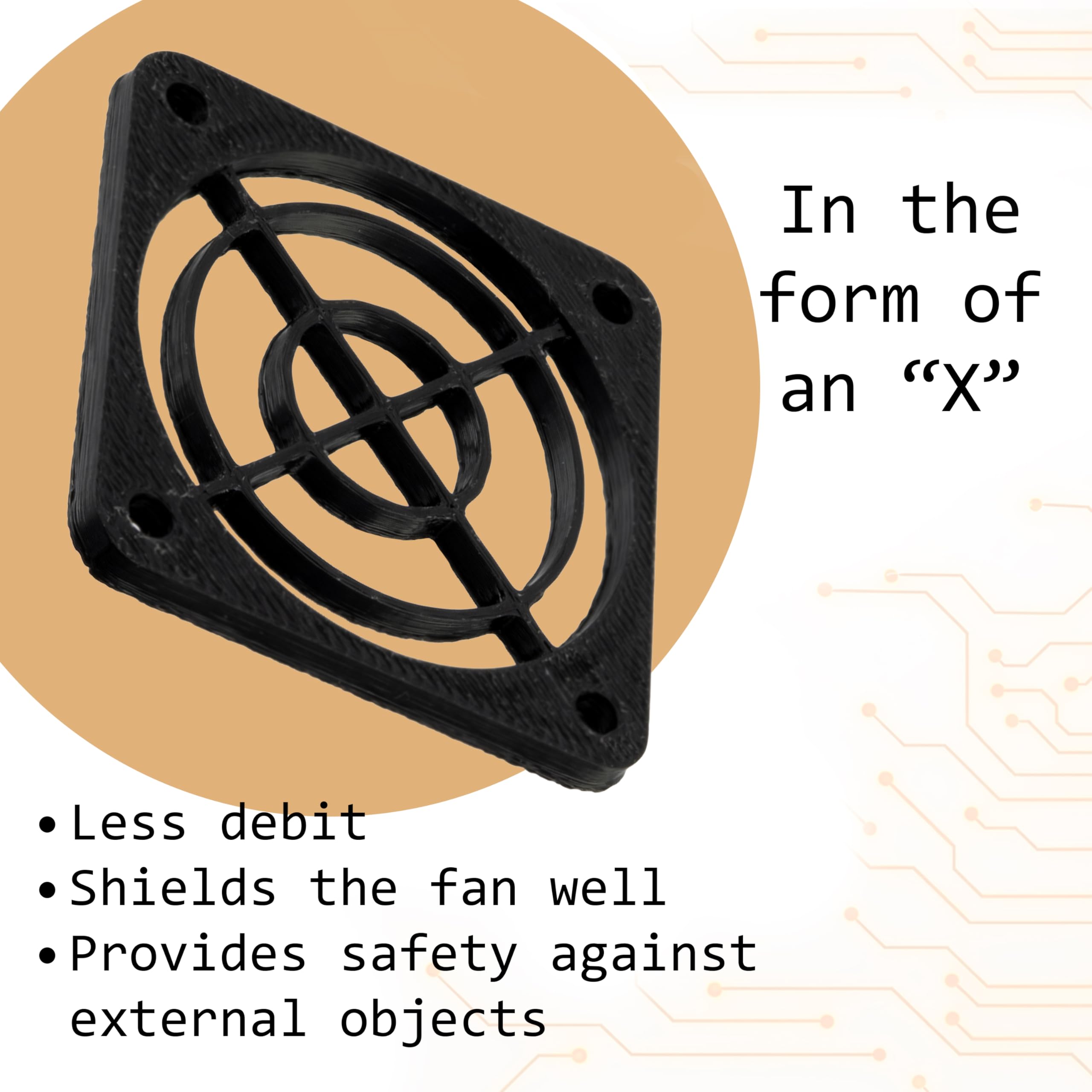 AERZETIX - Juego de 4 Rejillas de Ventilador de plástico 40x40 mm para Ordenador PC impresoras Equipos audiovisuales proyectores Multimedia | Color Negro - 5