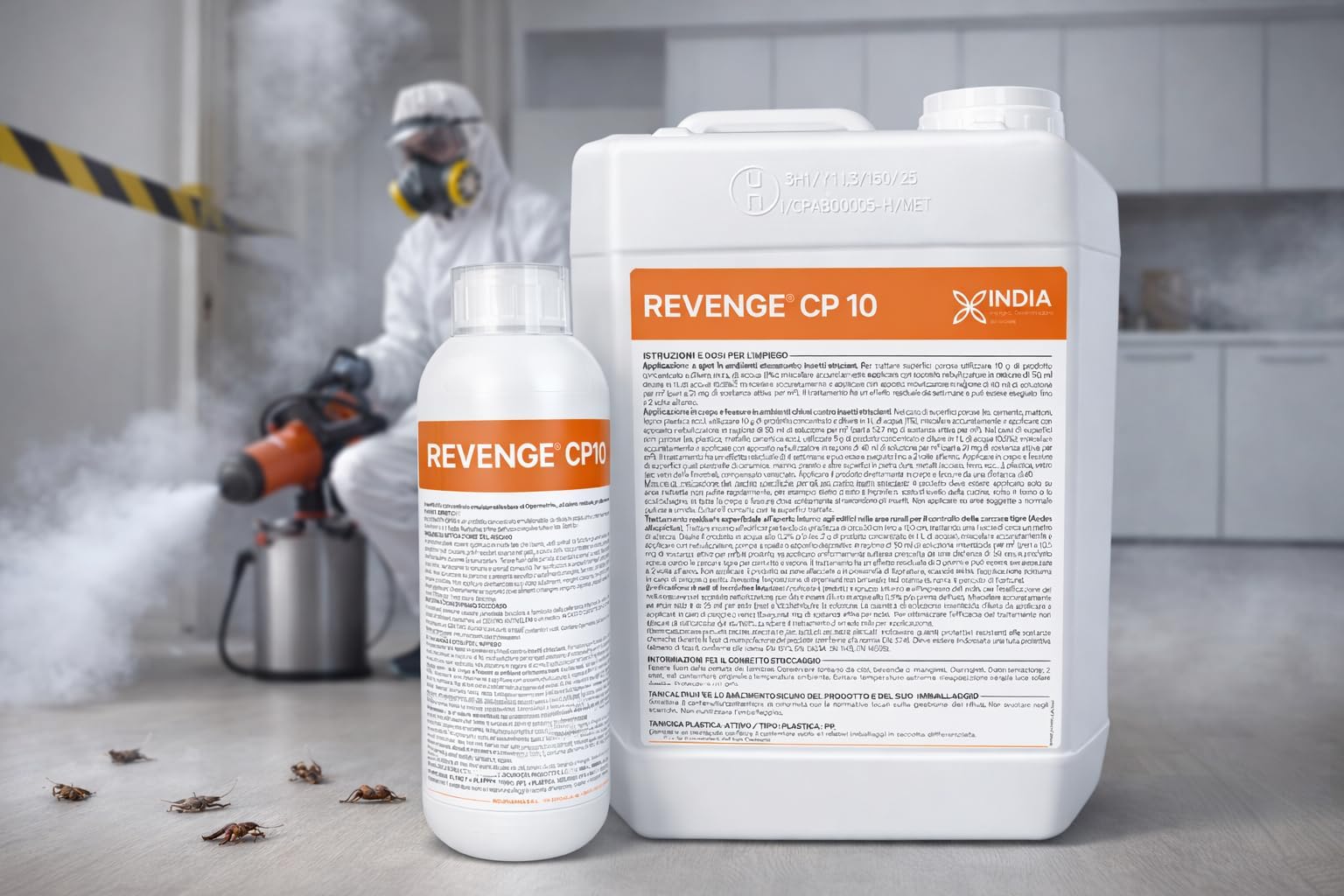 Ossian Revenge CP 10 Insetticida Concentrato Cipermetrina 10% | Antizanzare Tigre e Comune, Mosche e Scarafaggi | Uso Interno ed Esterno | Azione Residuale | Diluizione in Acqua (5 LT)
