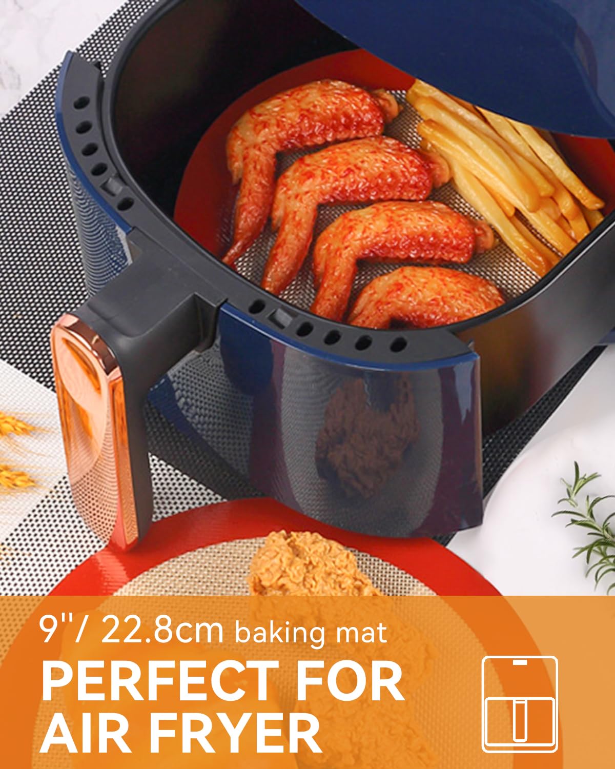 Tappetino Silicone Forno 5PCS, Sopito Carta Forno Riutilizzabile Antiaderente e Sicura per Gli Alimenti, Ideale Tappetino Microforato per Forno per Biscotti, Amaretti e Pasticcini, Rosso