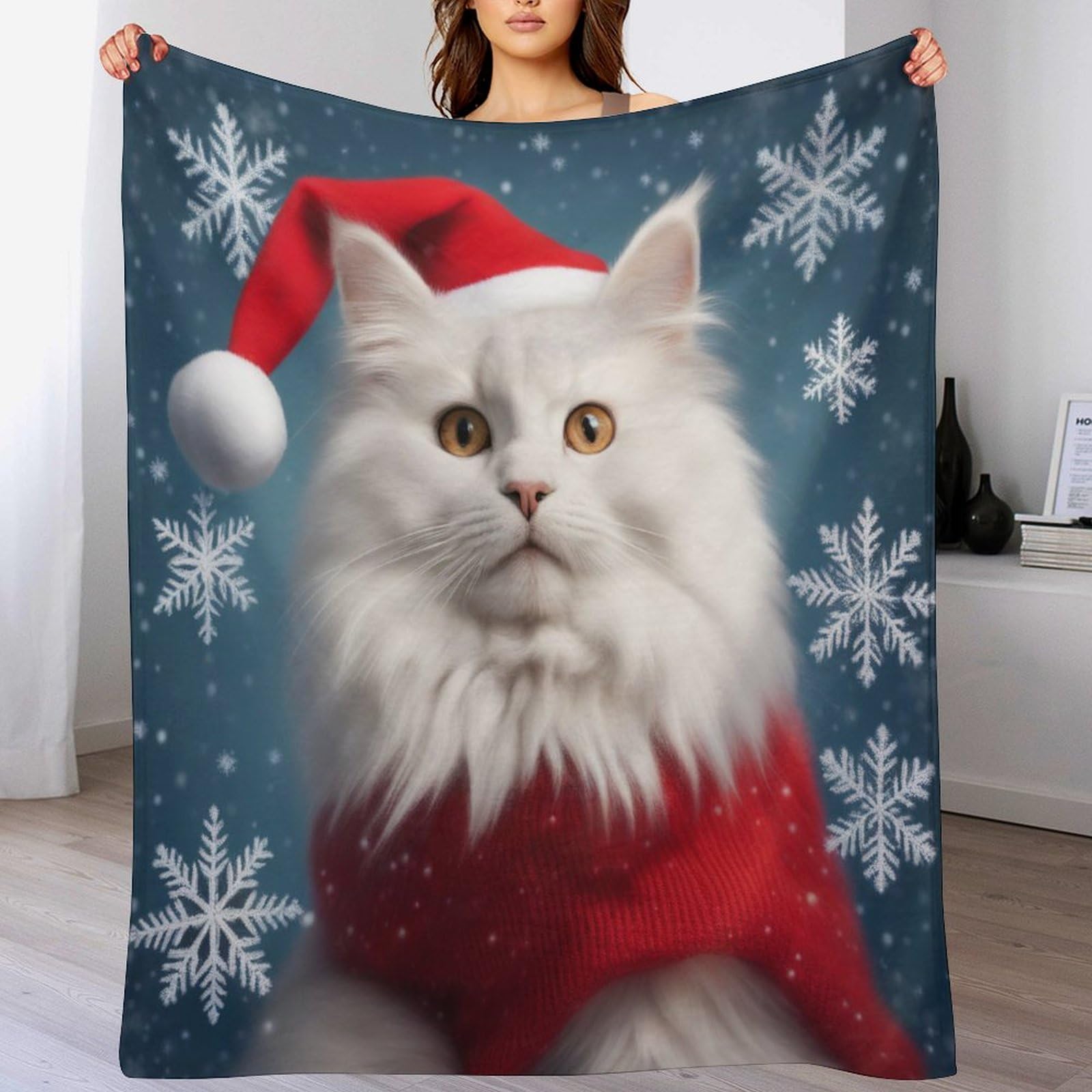 Couverture chat de noël douce une idée cadeau idéale pour célébrer les fêtes de fin d'année