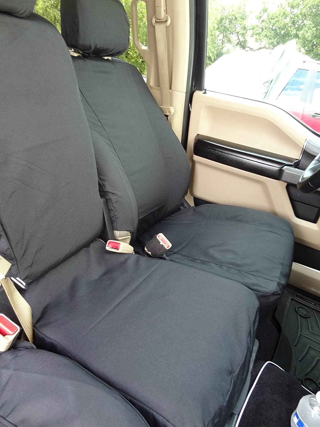 Durafit Seat Covers | Compatible with 2019-2024 F150-F550 Front and Rear Seat Cover Set | Black Endura Waterproof Fabric Car Seat Covers | Front Seat Covers and Back Seat Covers