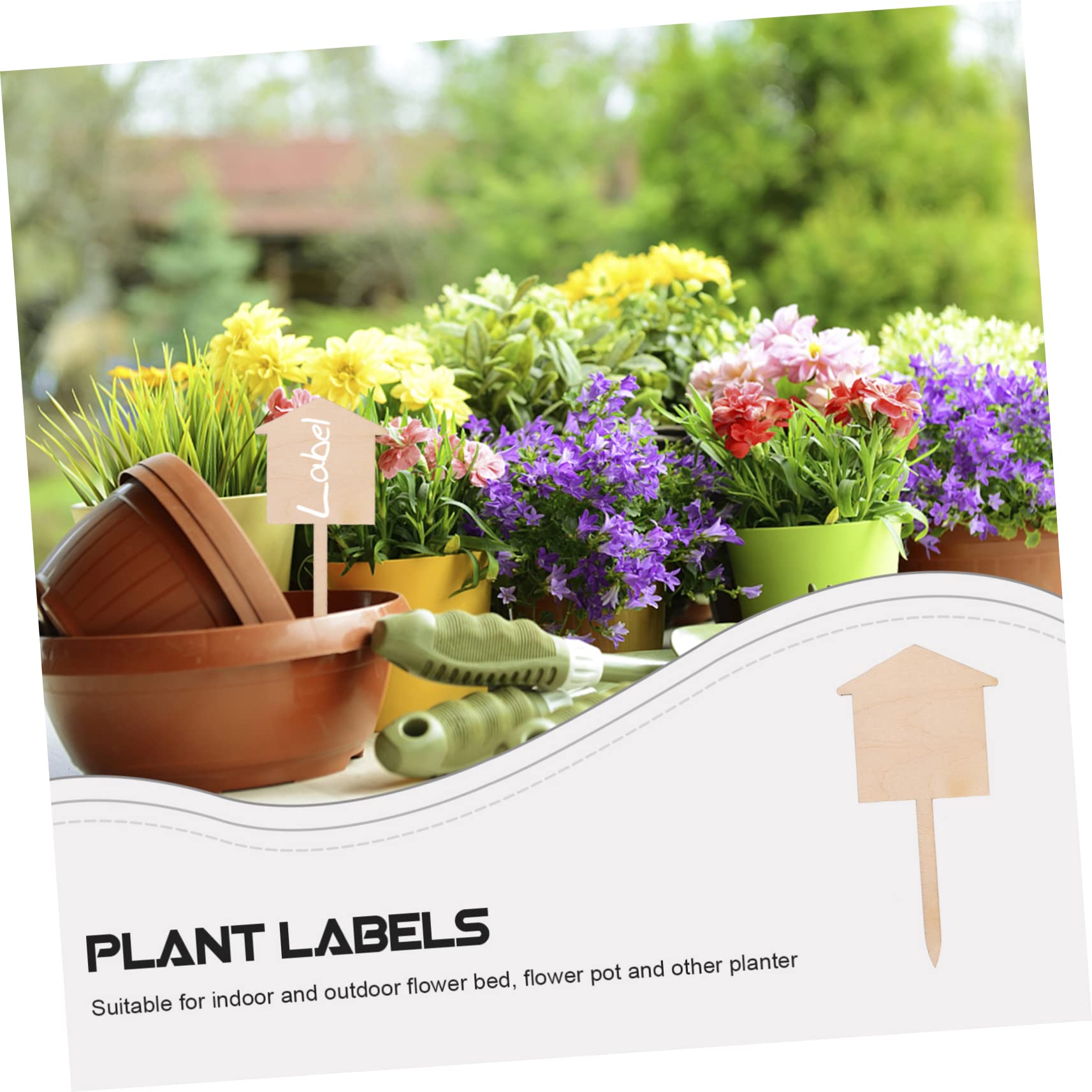 3 Set Etichetta Vuota Vivaio Etichette Etichetta Della Pianta Da Giardino Piante Etichetta All'aperto Segni Di Giardinaggio Marcatori Da Giardino Di Legno 50 Pezzi*3