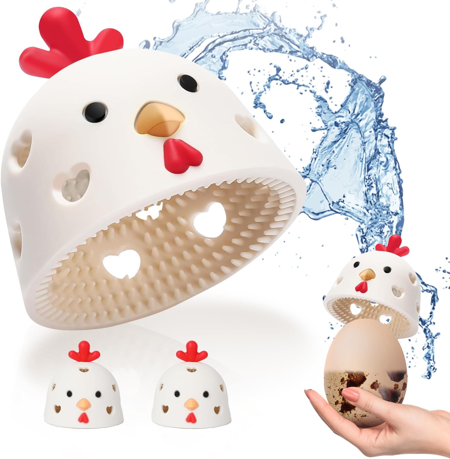 4 Pack Good Egg Brush Washer,Silicone Egg Cleaner Scrubber