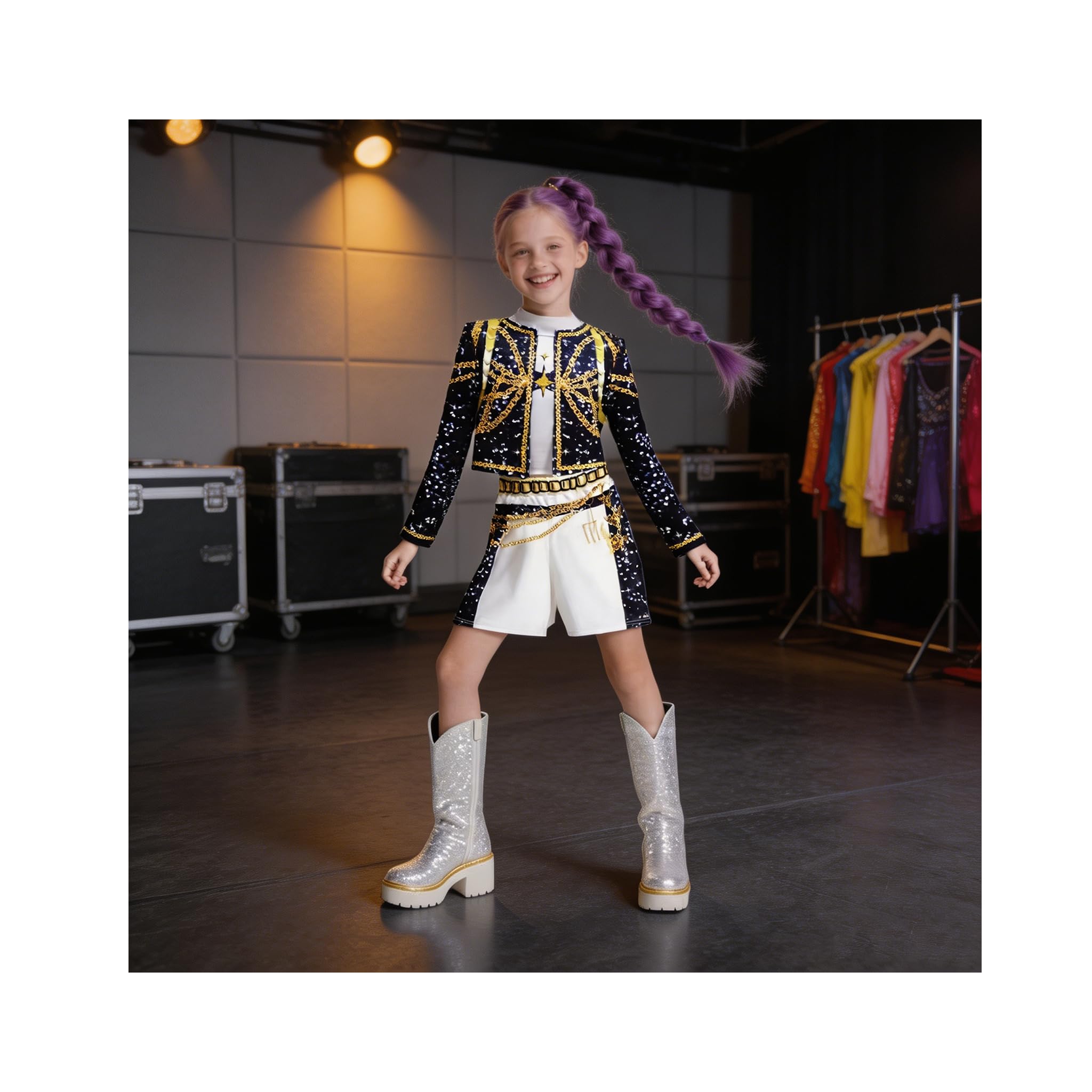 K.p0p De.m0n Hun.ters Costume, Cosplay Anime per Bambini, Gioco di Ruolo, Outfit per Performance a Festa, Regalo per i Fan di Anime