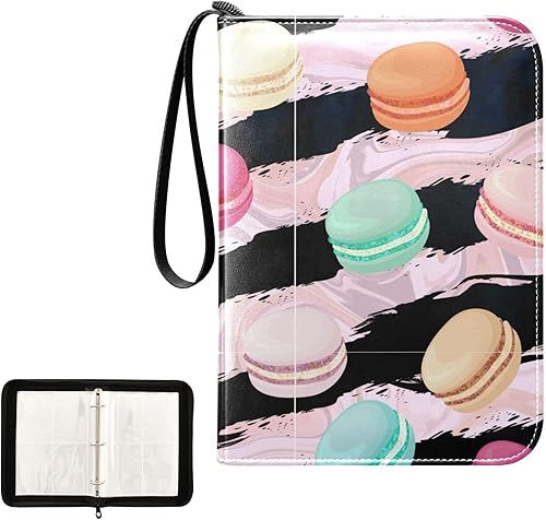 Miniatura 2 de Macaroons Card Binder 4 Pocket Trading Card Holder Book with 50 Sleeves Card Binder Case Fits 400 Cards 3 Rings Trading Card Album Folder for