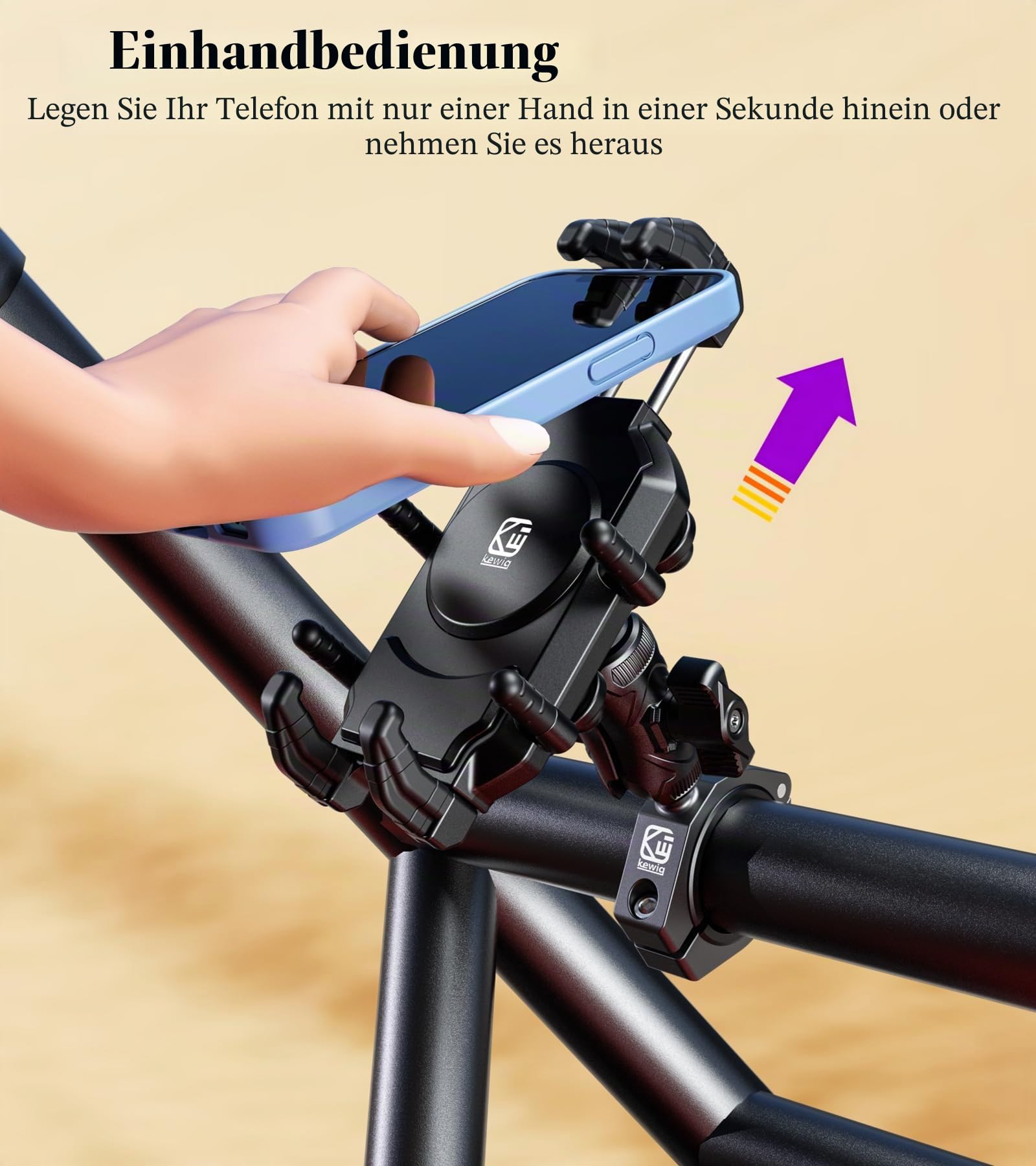 BRCOVAN UTV Handyhalterung mit Vibrationsdämpfer | Diebstahlsichere UTV Handyhalter, Verstellbar, für 1,5''/1,65''/1,75''/1,85''/2'' Überrollkäfigstange, für 5,4-7,2'' Telefone