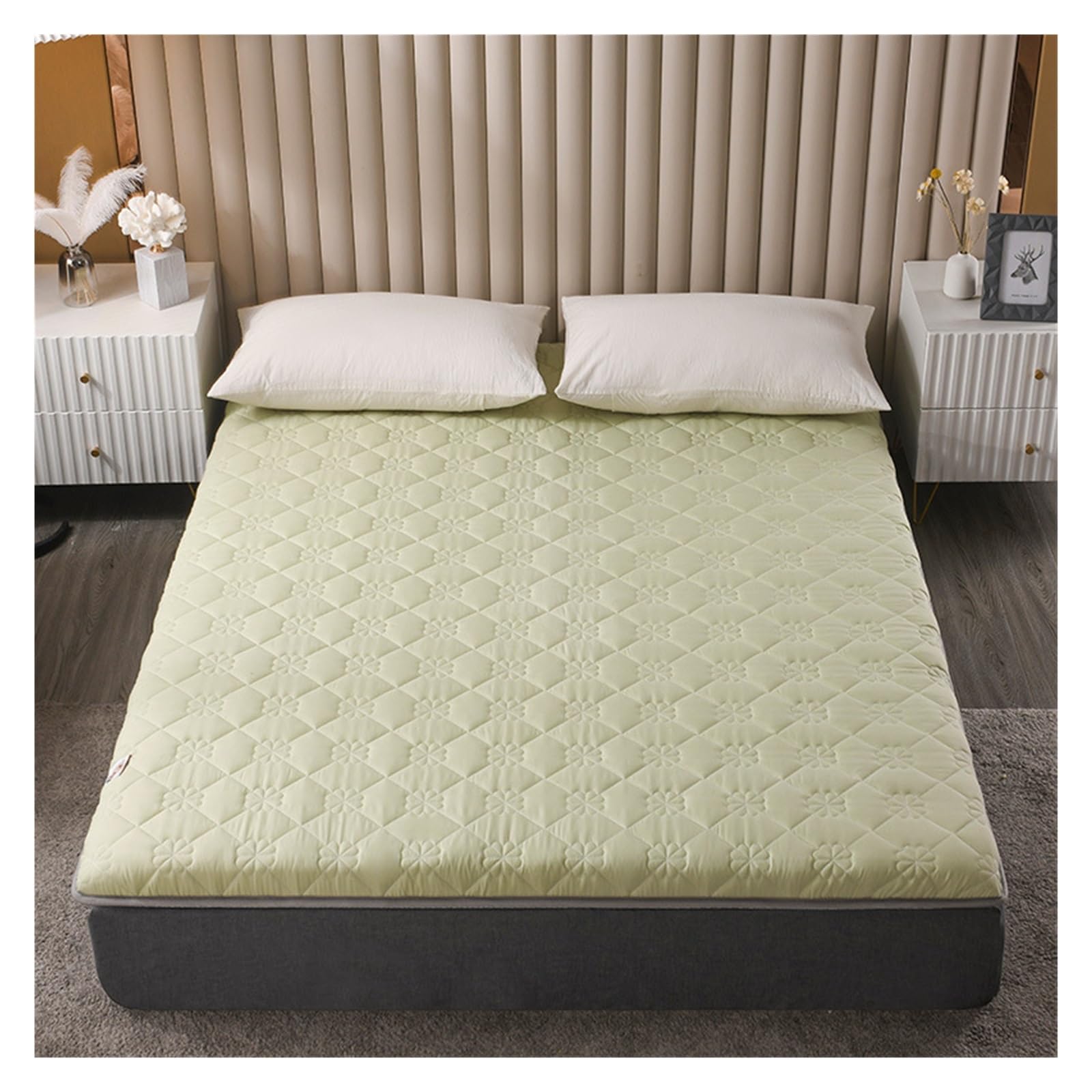 Meiiron Japanese Sleeping Pad, Thicken Futon Mattress, Roll Up Bed Mat, Foldable Tatami Mat for Sofa Lounger Camping Dormitory Yoga Nap Meditation(Green,180x200cm)