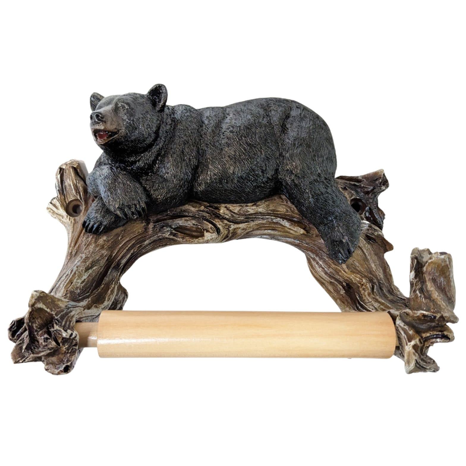 Amazon.co.jp: Rustic Cabin Style Black Bear on Logs Toilet Paper
