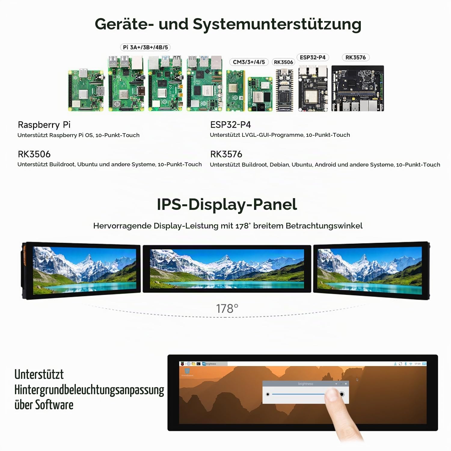 Waveshare 8.8inch DSI Capacitive Touch Display, IPS Panel, 480x1920 Resolution, 10-Point Touch, Supports Backlight Adjustment Via Software